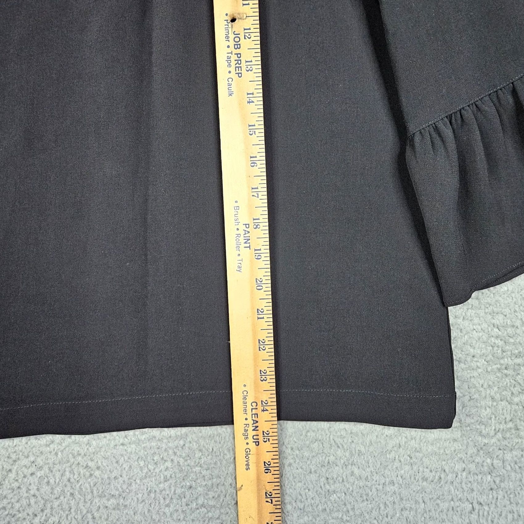 Madewell Madewell Women's Blouse Shirt S Black Bell Sleeve Keyhole Casual Slim Regular V-Neck Polyester Popover Short Sleeve Size S / US 4 / IT 40 - 7 Thumbnail