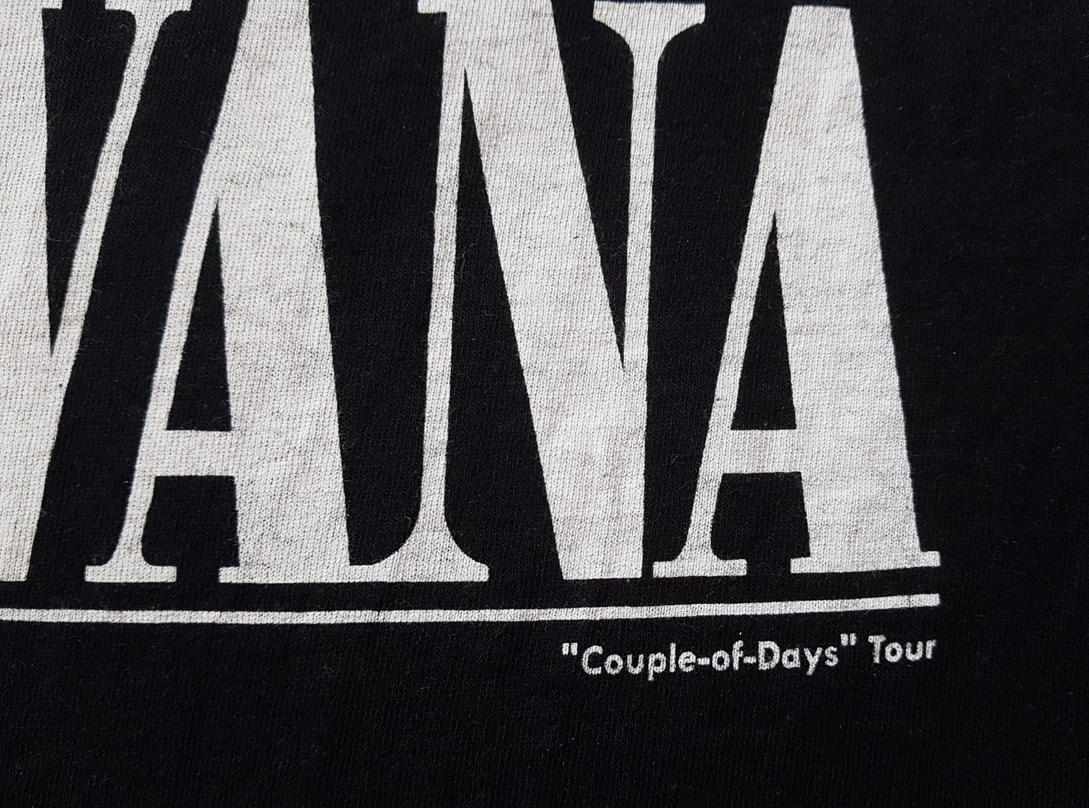 Band Tees Vintage Nirvana Print Couple-Of-Days 1991 Tour Band T Shirt Size US M / EU 48-50 / 2 - 5 Thumbnail