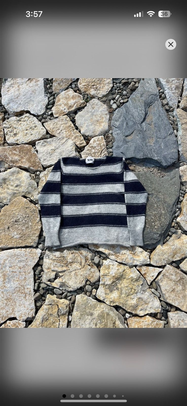 Acne Studios Acne Studios Lima AW11 alpaca wool striped sweater navy y2k Size S / US 4 / IT 40 - 1 Thumbnail