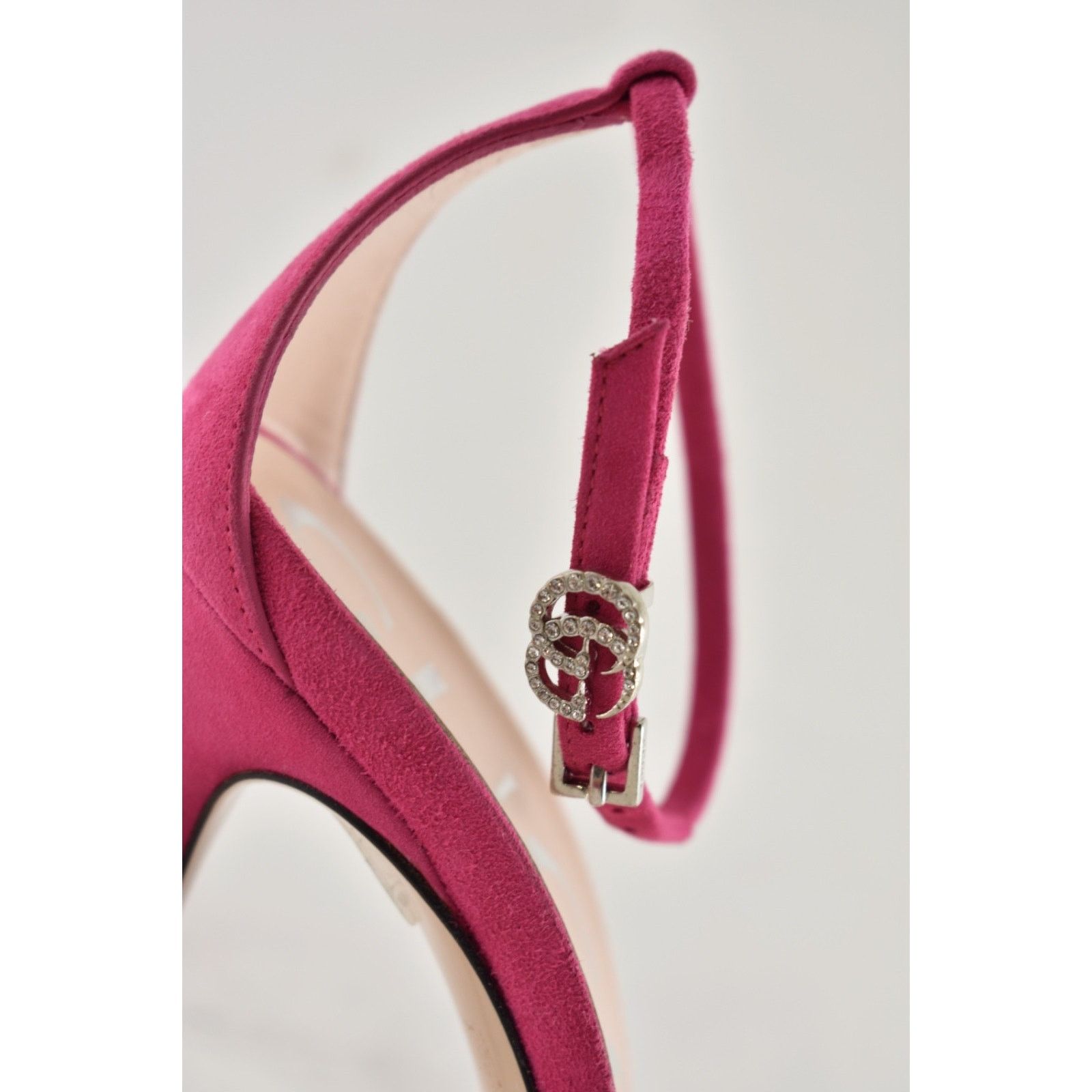 Gucci Gucci Ilse Bright Fuxia Pink Suede Crystal GG Logo Ankle Size US 6 / IT 36 - 4 Thumbnail