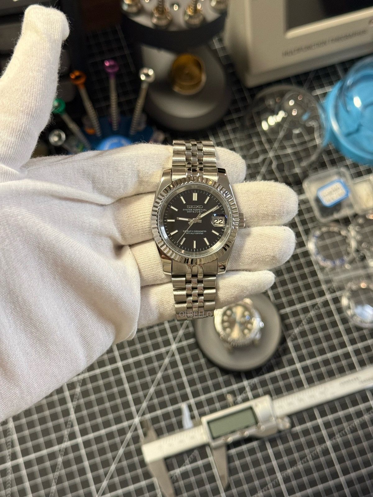 Seiko Seiko watch mod datejust black 39mm Size ONE SIZE - 5 Thumbnail