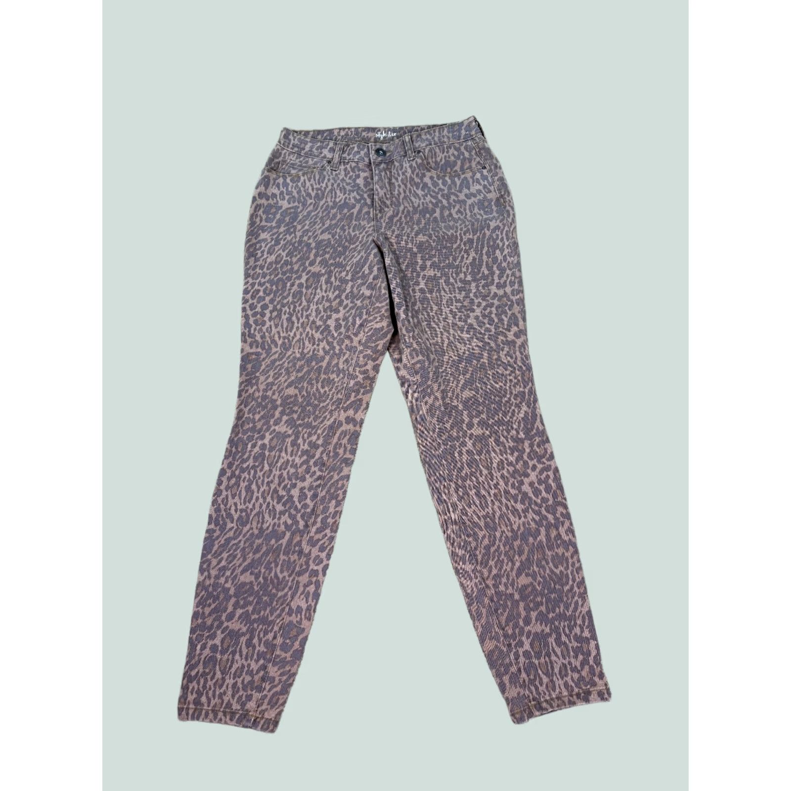 Style & Co Style & Co Women Skinny Jeans Leopard Print Brown Size 4 Stretch Curvy-Fit Size 27" / US 4 / IT 40 - 1 Thumbnail