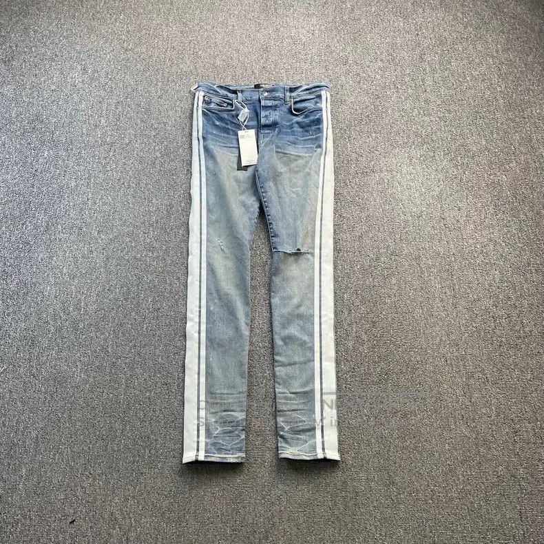Amiri Amiri Size 33 Blue striped jeans Size US 33 - 1 Thumbnail