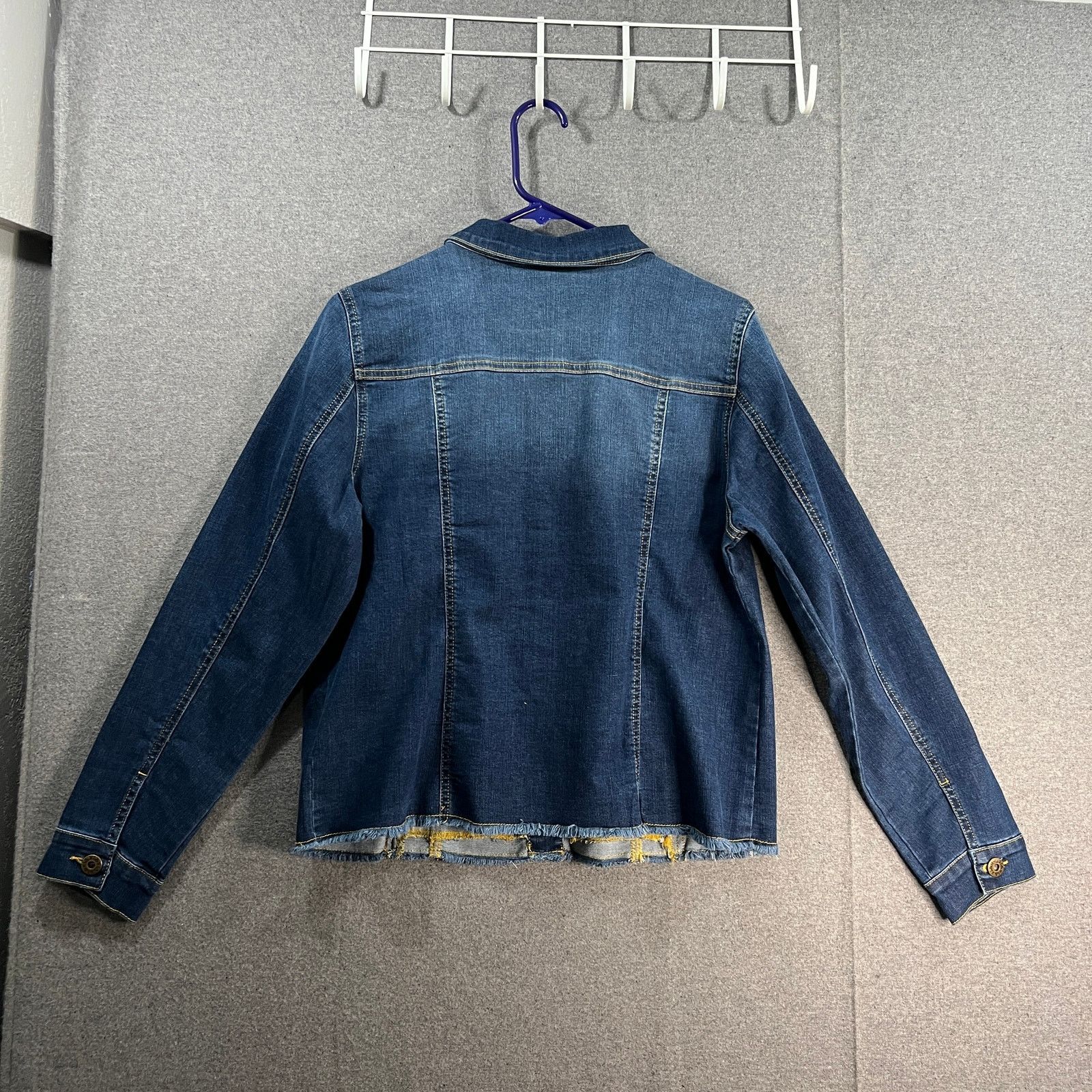 Other Belle by Kim Gravel Distressed Denim Jacket with Frave Size S / US 4 / IT 40 - 2 Thumbnail