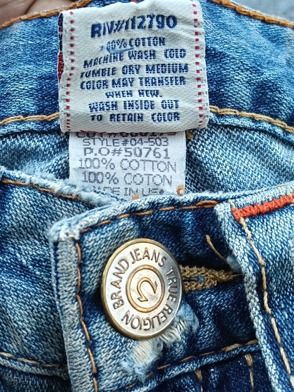 True Religion Distressed True Religion Women's Super Flare Jeans USA made. Size 28" / US 6 / IT 42 - 10 Thumbnail