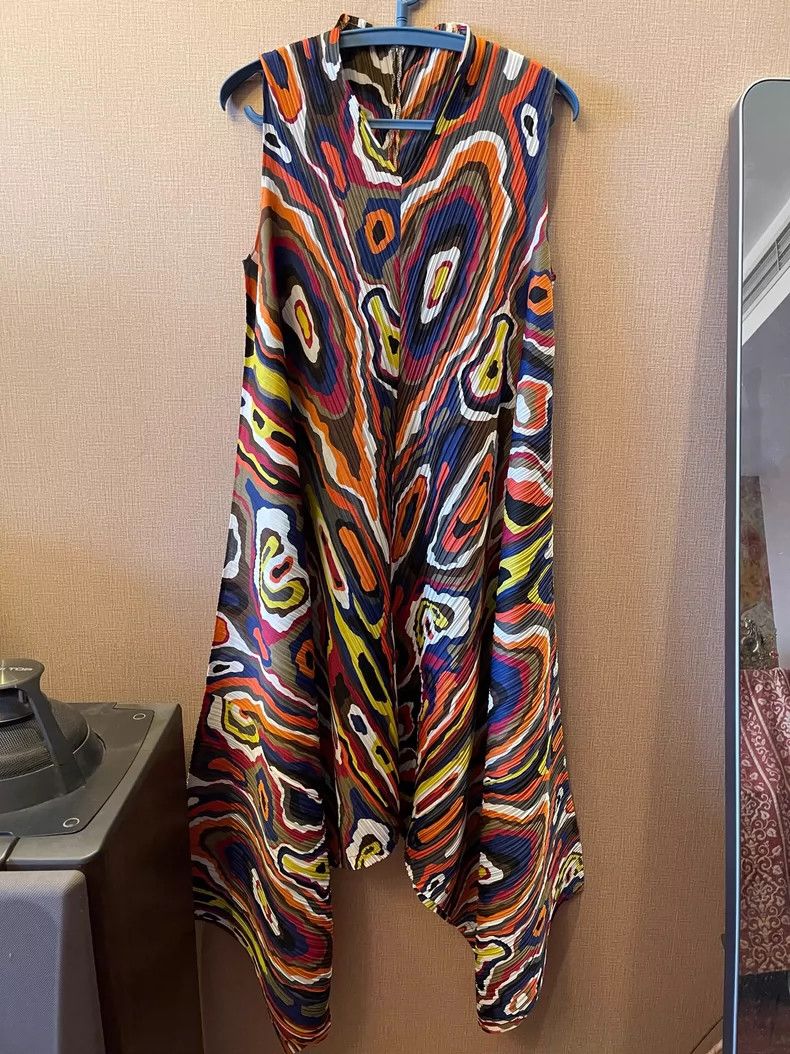 Issey Miyake Issey Miyake size:1 Colorful annual ring dress Size S / US 4 / IT 40 - 1 Thumbnail