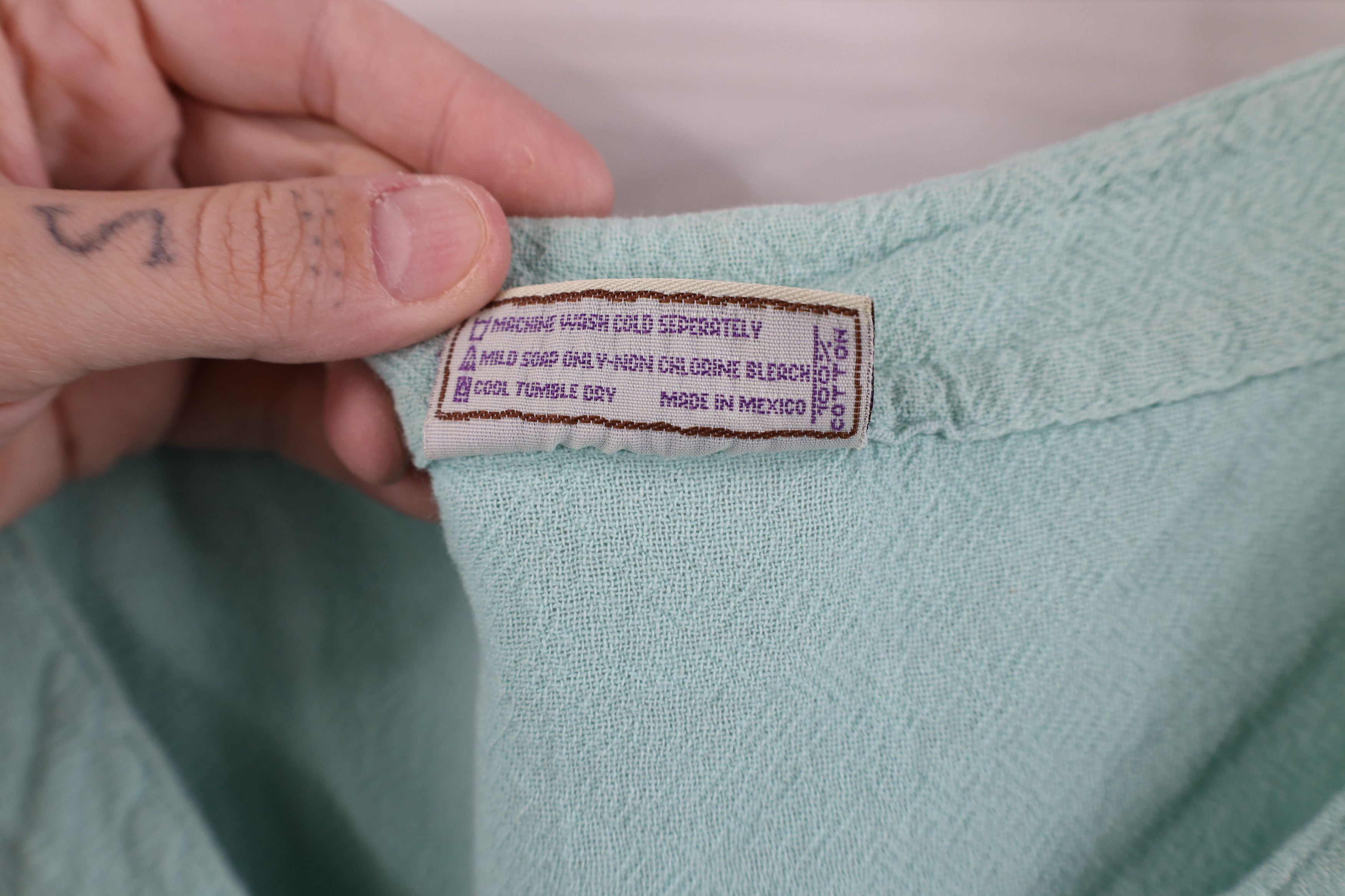 Vintage Vintage 90s Streetwear Cotton Open Shoulder T-Shirt Teal Size XL / US 12-14 / IT 48-50 - 7 Thumbnail