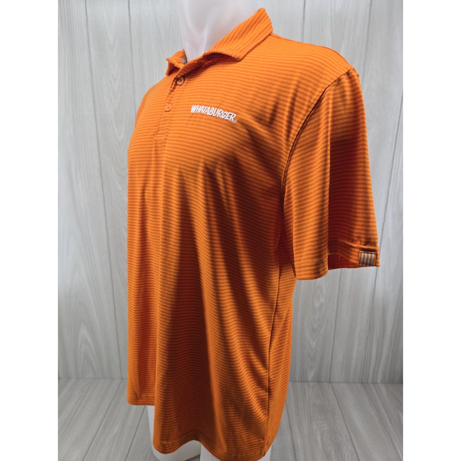 Vintage Whataburger Polo Shirt Mens Large Orange Striped Short Sleeve Logo Uniform Shirt Size US L / EU 52-54 / 3 - 3 Thumbnail