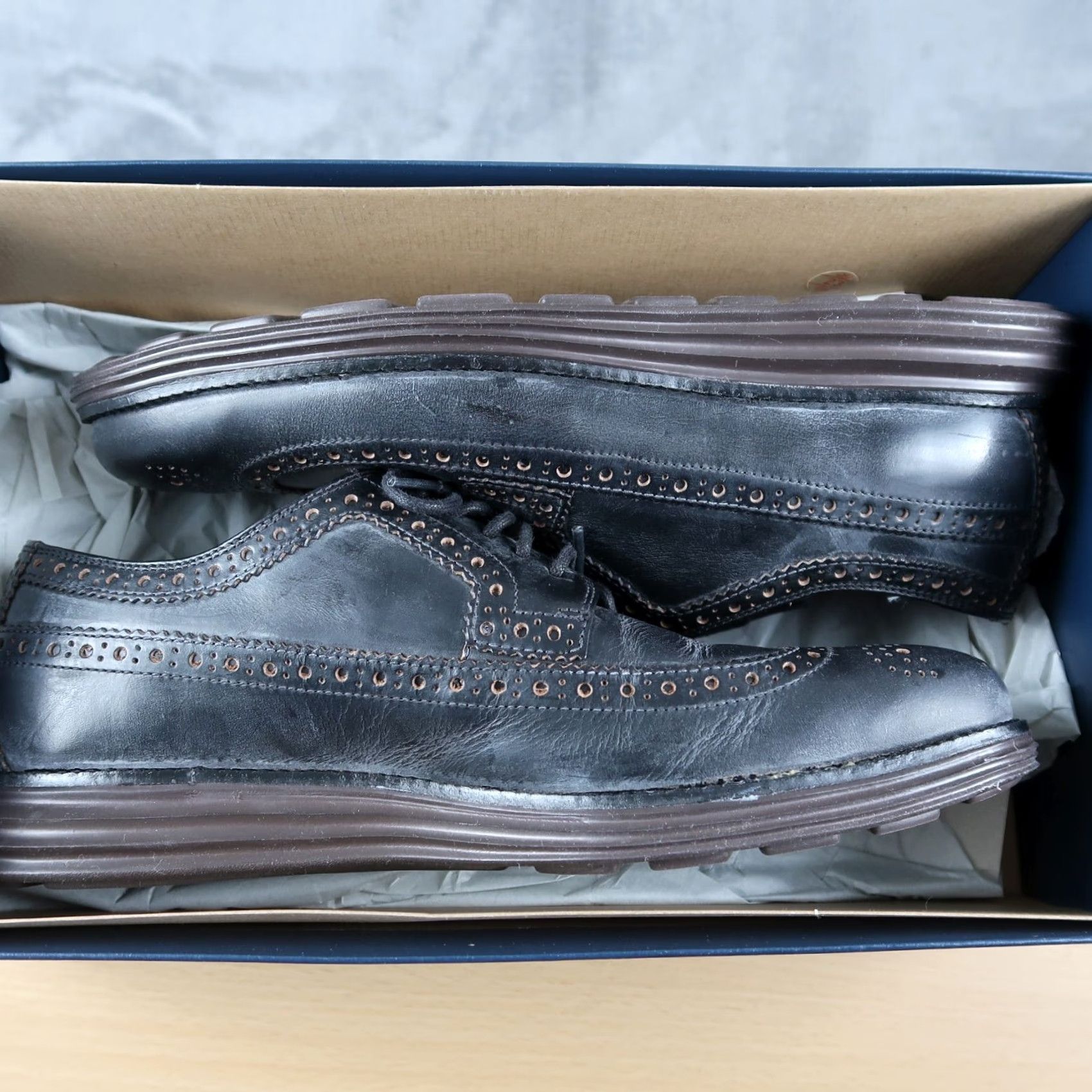 Cole Haan Cole Haan LunarGrand Long Wing Tip Leather Black Brown Men 9 M Sneaker Shoes Brand New Size US 9 / EU 42 - 8 Thumbnail