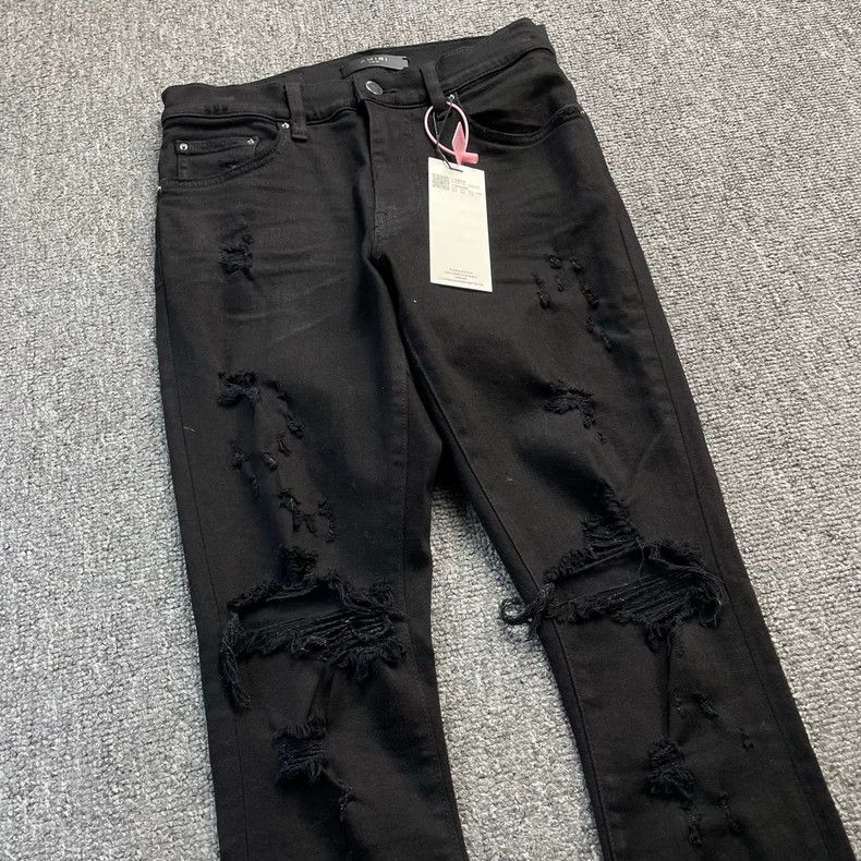 Amiri Amiri black distressed denim jeans Size US 29 - 3 Thumbnail