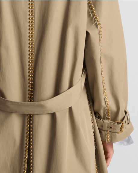 Dior o1w1db11225 451M53 Embroidered Trench Coat in Beige/Gold Size M / US 6-8 / IT 42-44 - 7 Thumbnail