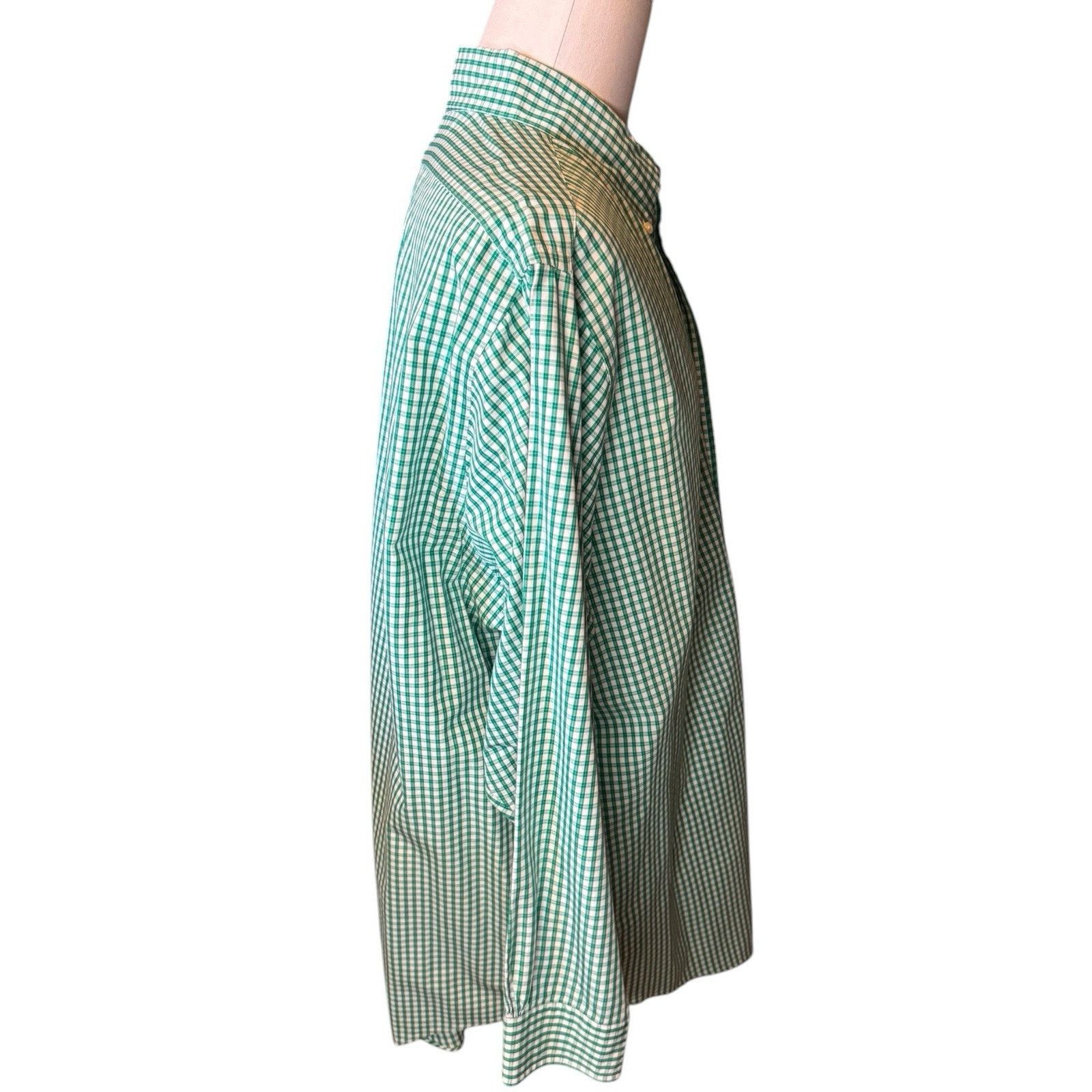 Brooks Brothers Brooks Brothers Shirt Green White Gingham Button Down Size US XXL / EU 58 / 5 - 7 Thumbnail