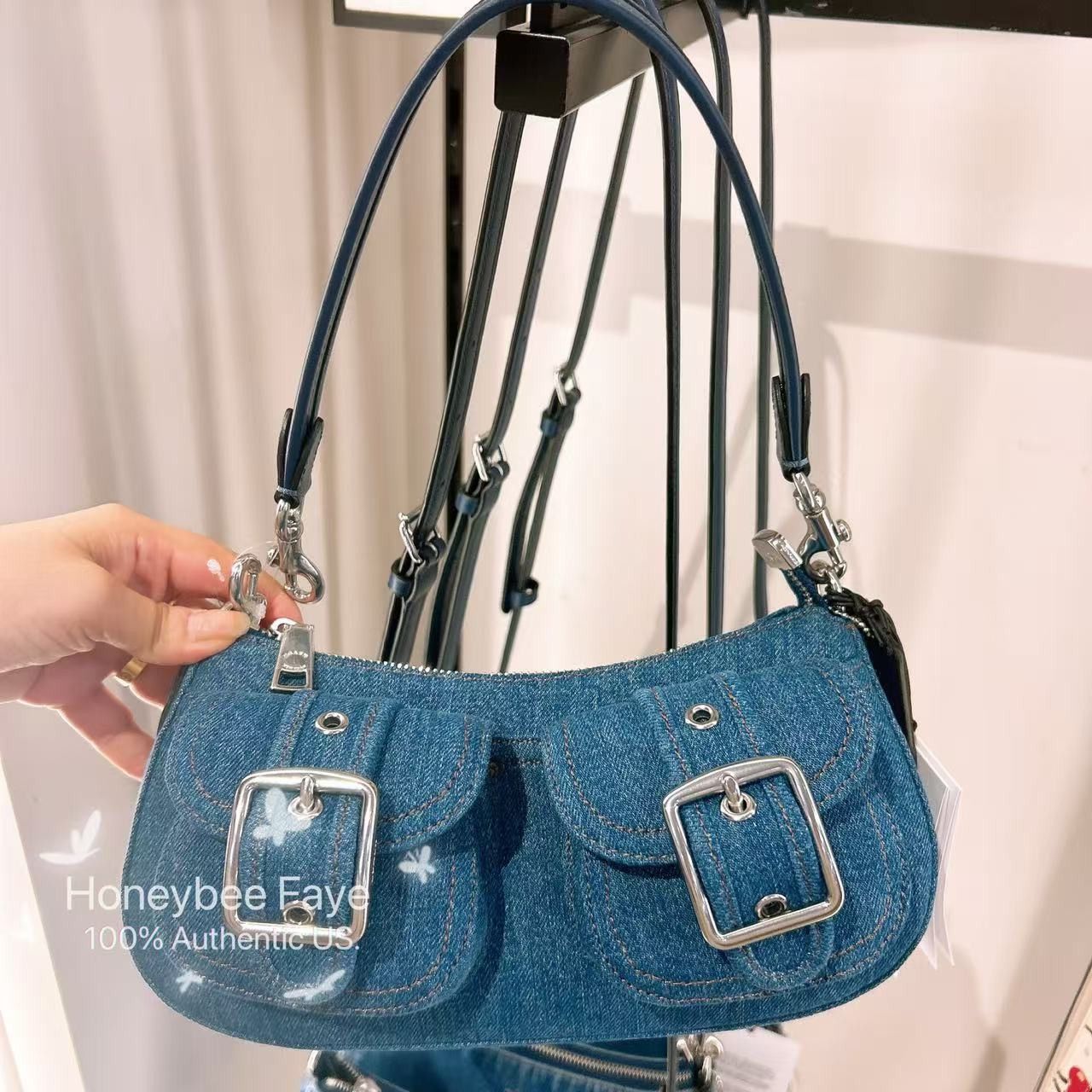 Coach Ashton Bag CAK44 denim/Silver/Indigo Size ONE SIZE - 3 Thumbnail