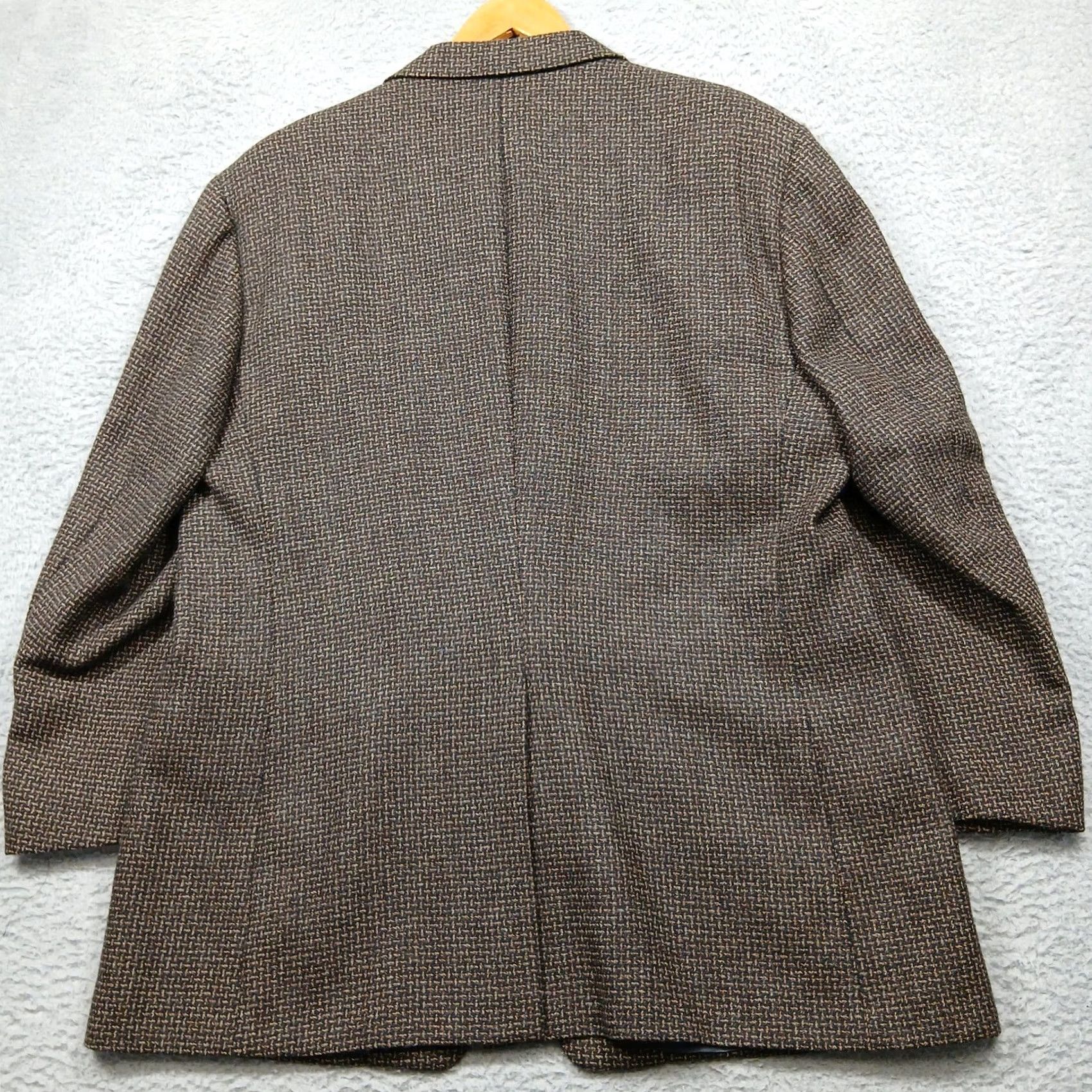 Vintage Hickey Freeman Wool Blazer Mens 46R Brown Houndstooth Van Boven Collection - Size 46 - Classic Sport Coat Size 46R - 3 Thumbnail