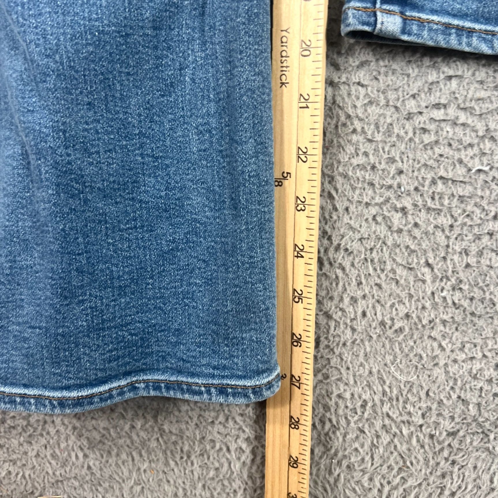 Madewell Madewell Women's Jeans Cali Demi-Boot Size 31 High Rise Blue Raw Hem Stretch Size 24" / US 00 / IT 34 - 3 Thumbnail