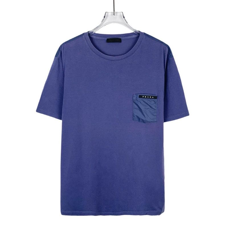 Prada Prada Logo letter round neck dark blue cotton short-sleeved Size US XXL / EU 58 / 5 - 1 Thumbnail