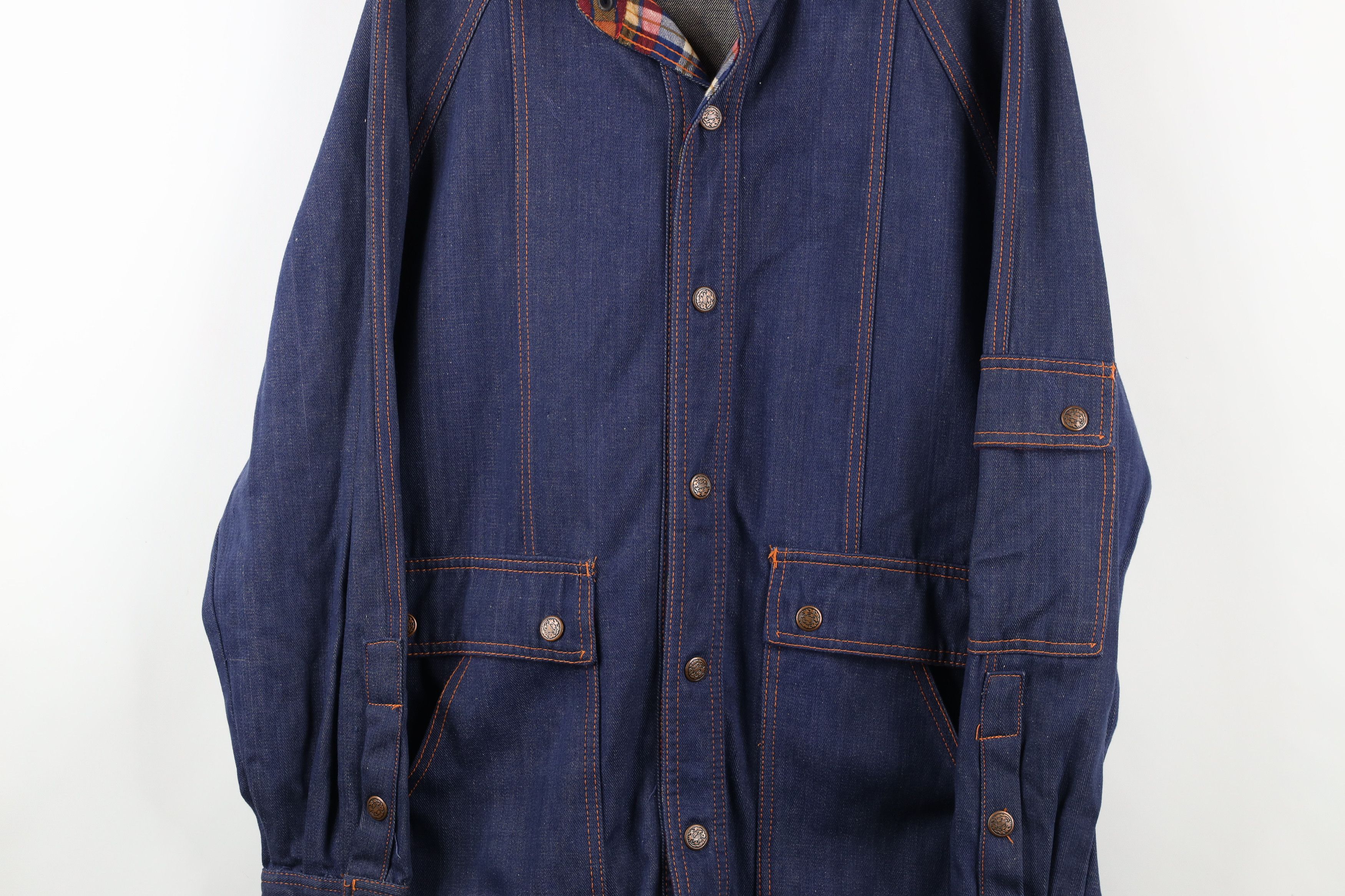 Vintage Vintage 60s 70s Streetwear Collar Denim Jean Parka Jacket Size US L / EU 52-54 / 3 - 3 Thumbnail