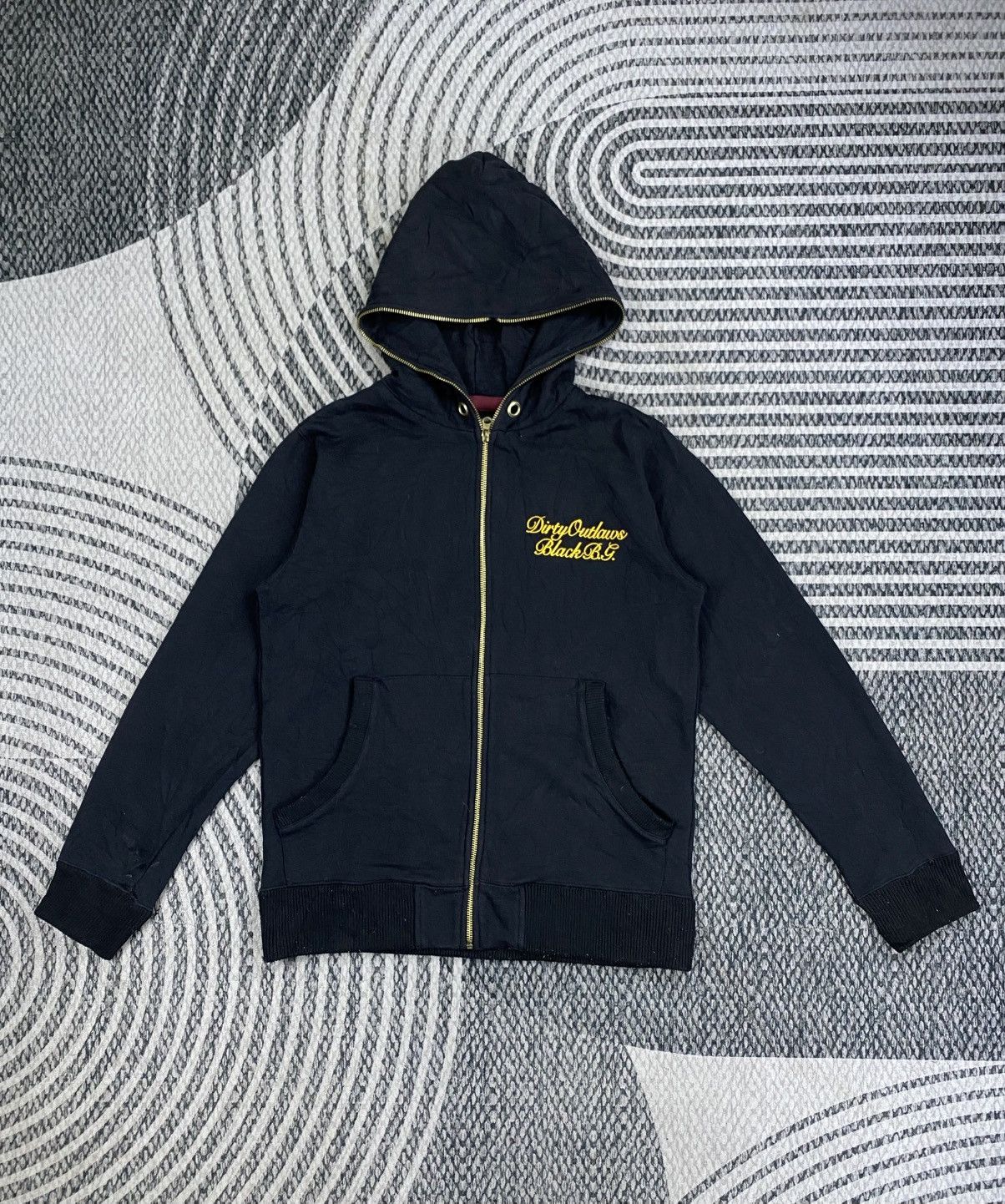 Japanese Brand Vintage Groover Grand Black Embroidered Wording Hoodie Size US S / EU 44-46 / 1 - 2 Thumbnail