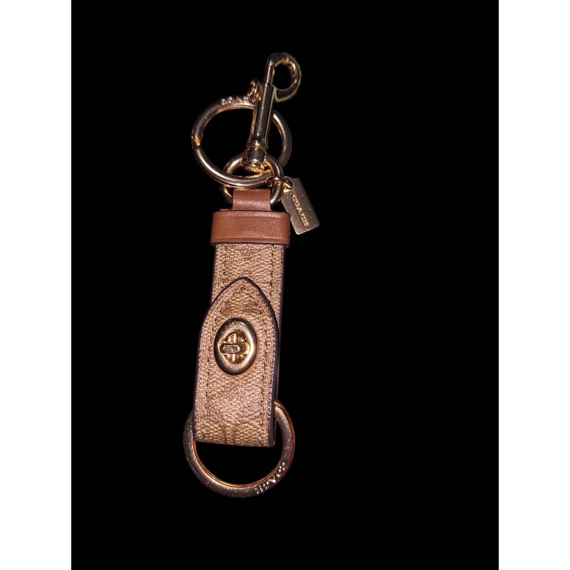 Coach Coach Leather & Canvas Keychain With Signature Detailing Size ONE SIZE - 1 Thumbnail