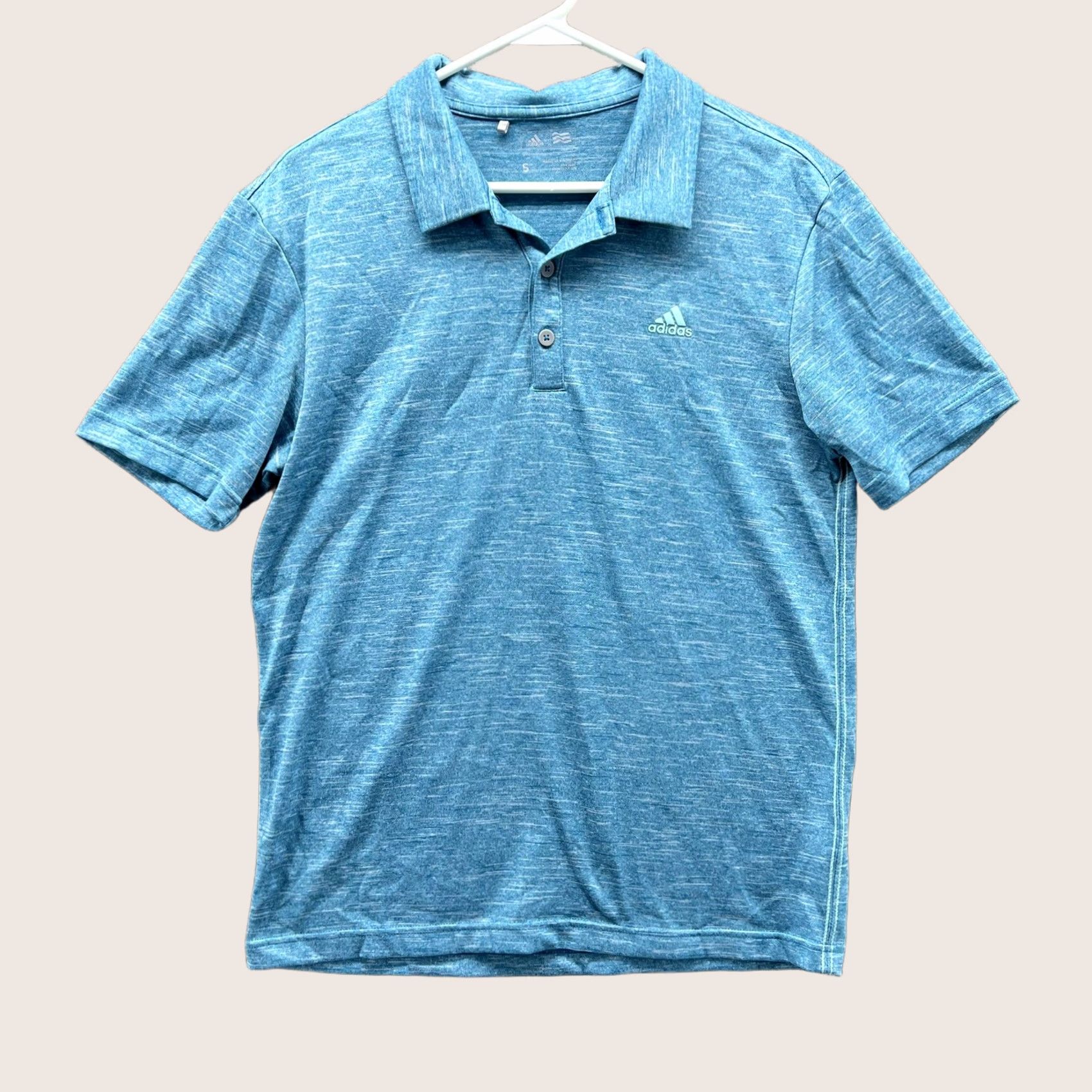 Adidas Adidas Golf Polo Shirt Mens Small Blue Heather Solid Performance Tagless Casual Shirt Size US S / EU 44-46 / 1 - 1 Thumbnail