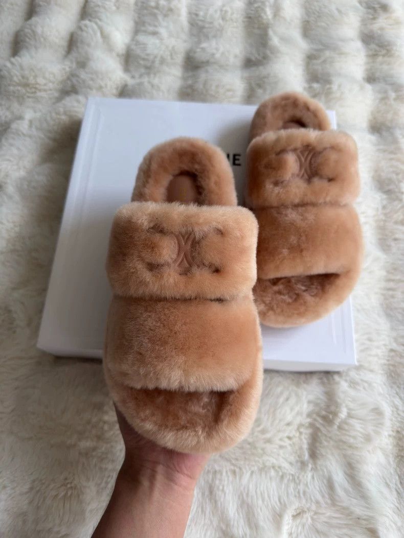 Celine Celine Arc de Triomphe Fur Slippers Size US 5.5 / IT 35.5 - 2 Thumbnail
