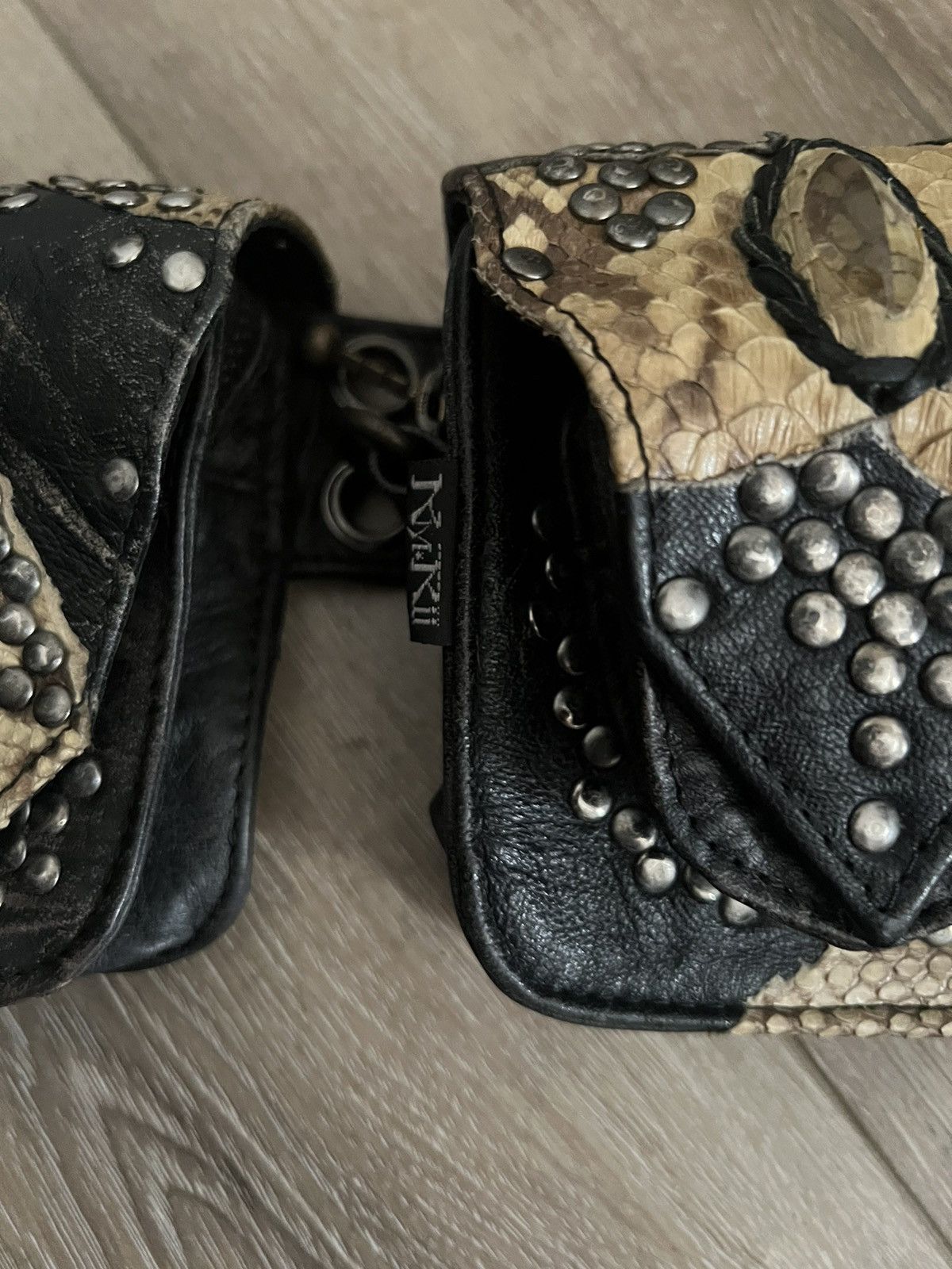 KMRii KMrii Python Snakeskin Diamond 5 Pouch Belt Size ONE SIZE - 8 Thumbnail