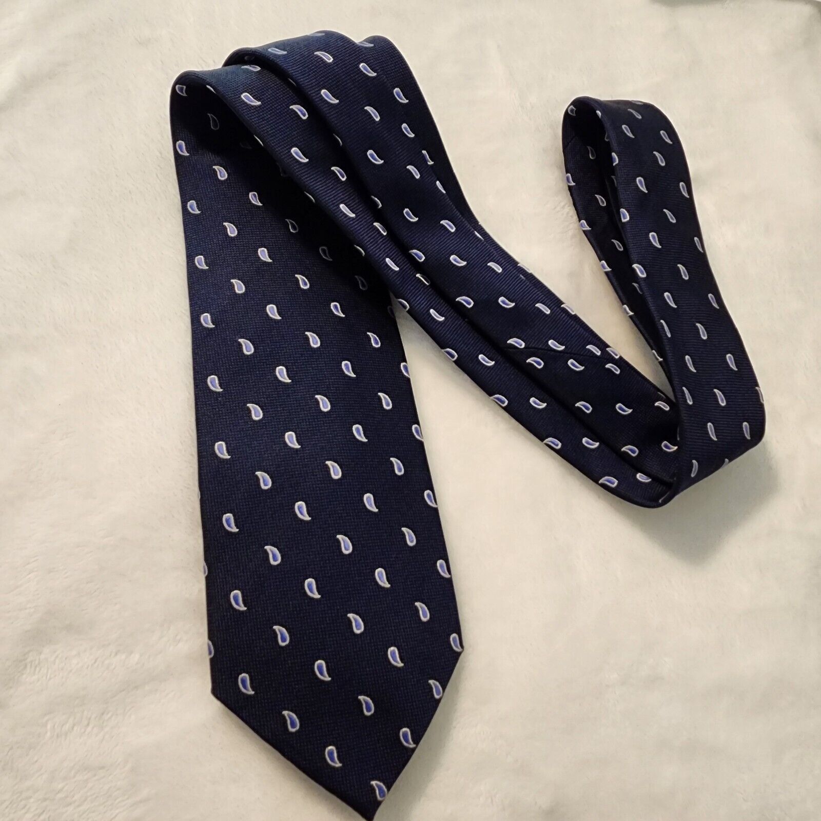 Stafford STAFFORD Silk Necktie Designer PAISLEY Blue Tie Classic Size ONE SIZE - 8 Thumbnail