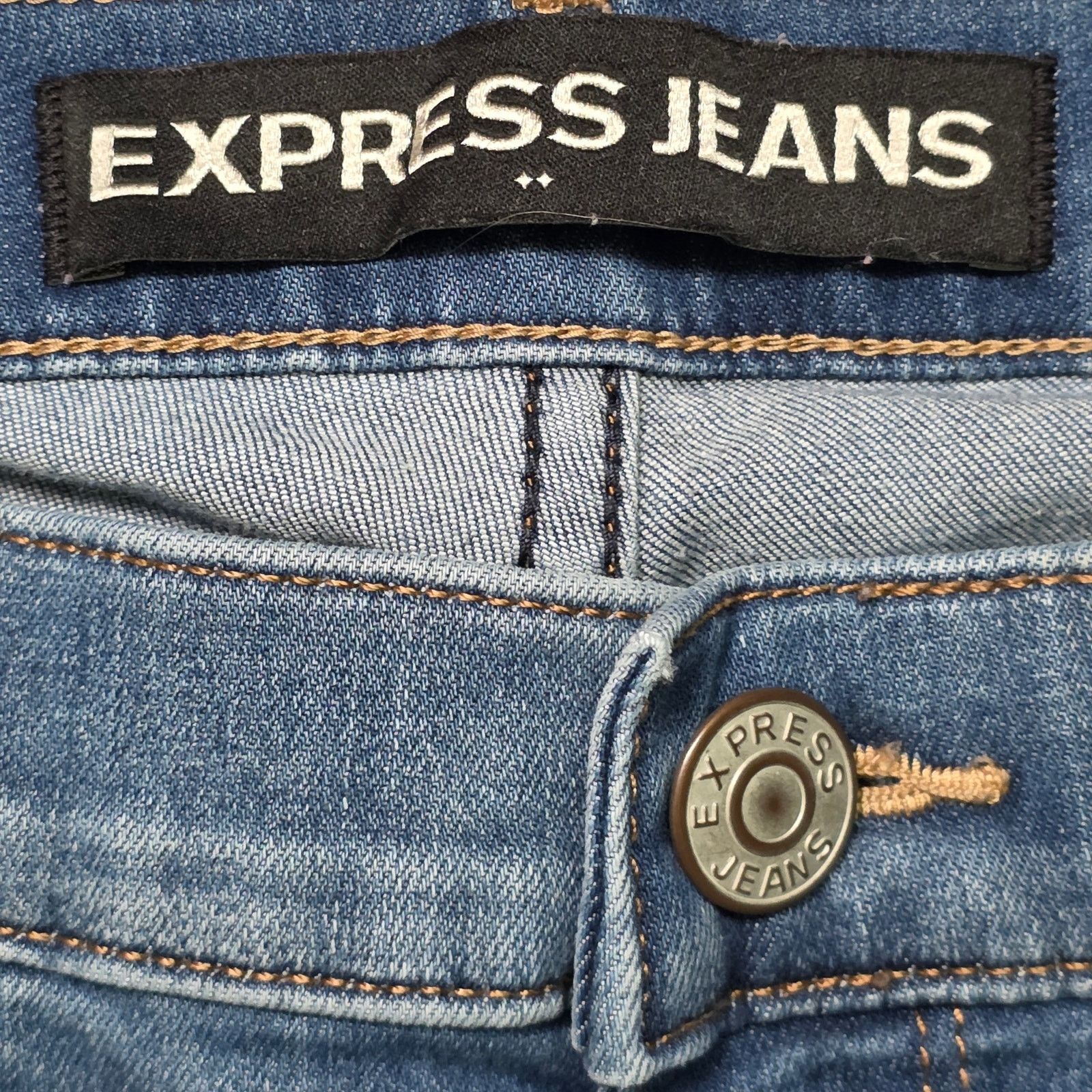Express Express Legging Jeans Women’s 10 Light Wash Mid Rise Denim Size 32" / US 10 / IT 46 - 2 Thumbnail