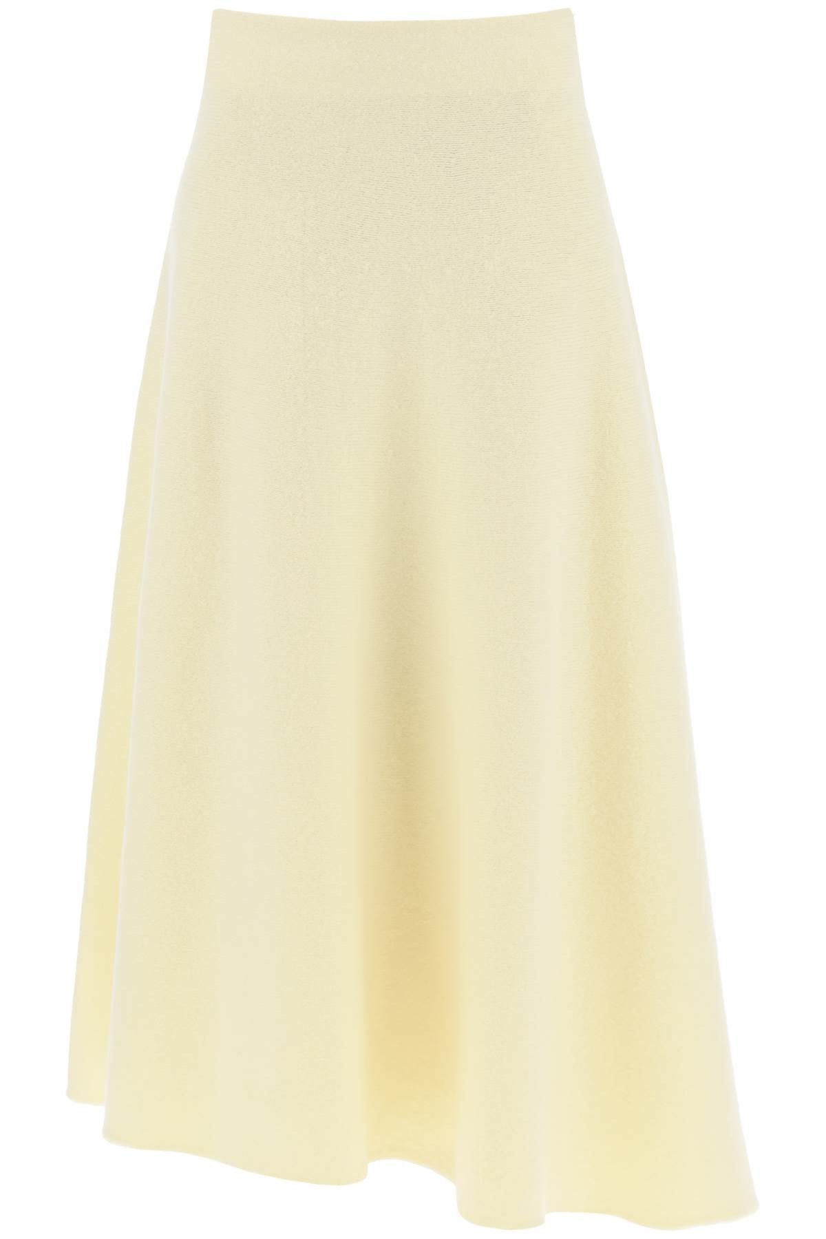 image of Jil Sander Wool Knit Midi Skirt in Bright Yellow, Women's (Size 26)