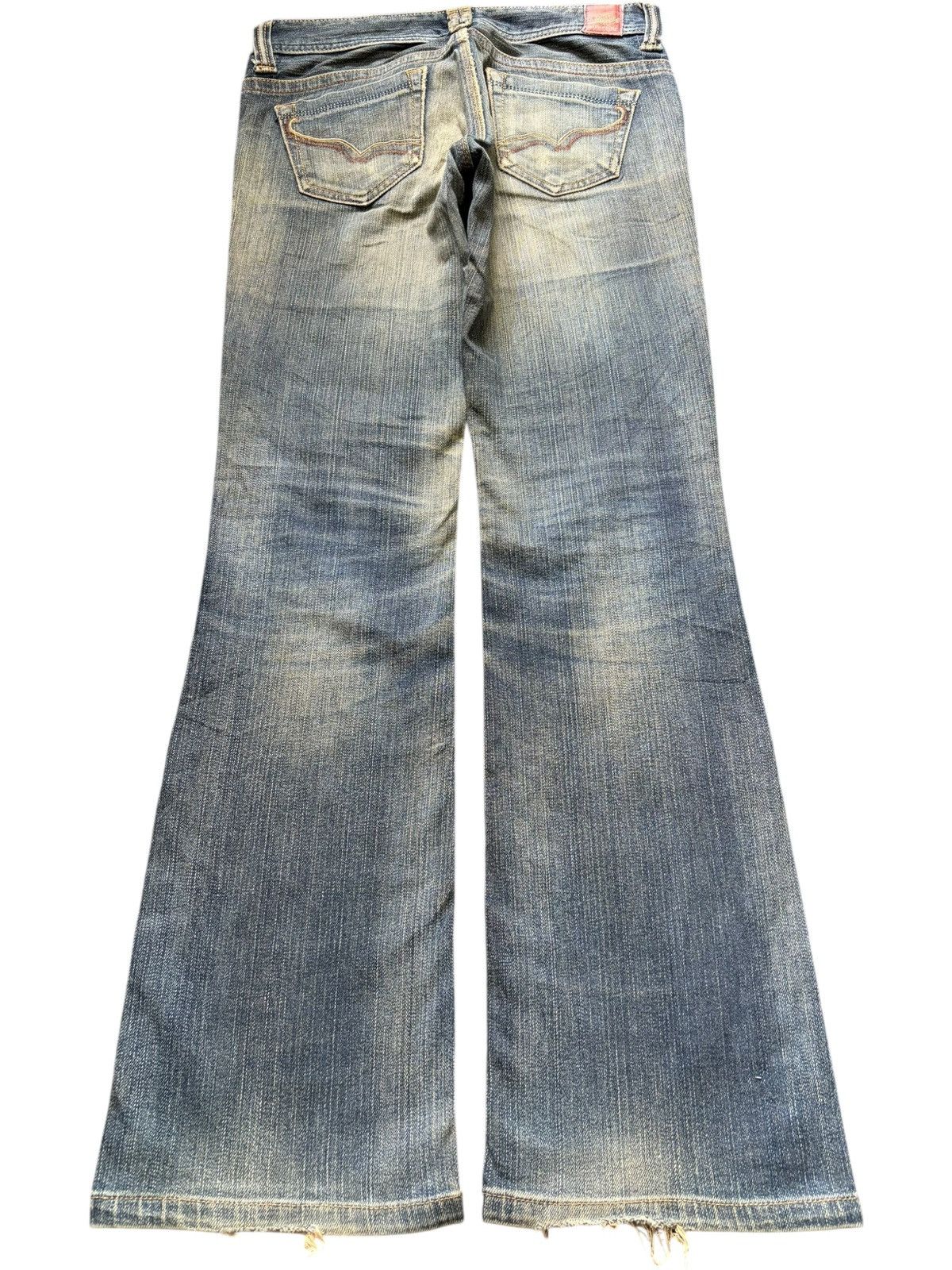 Hysteric Glamour Vintage Japanese Brand Mud Distress Low Rise Flare Jeans Size 28" / US 6 / IT 42 - 2 Thumbnail