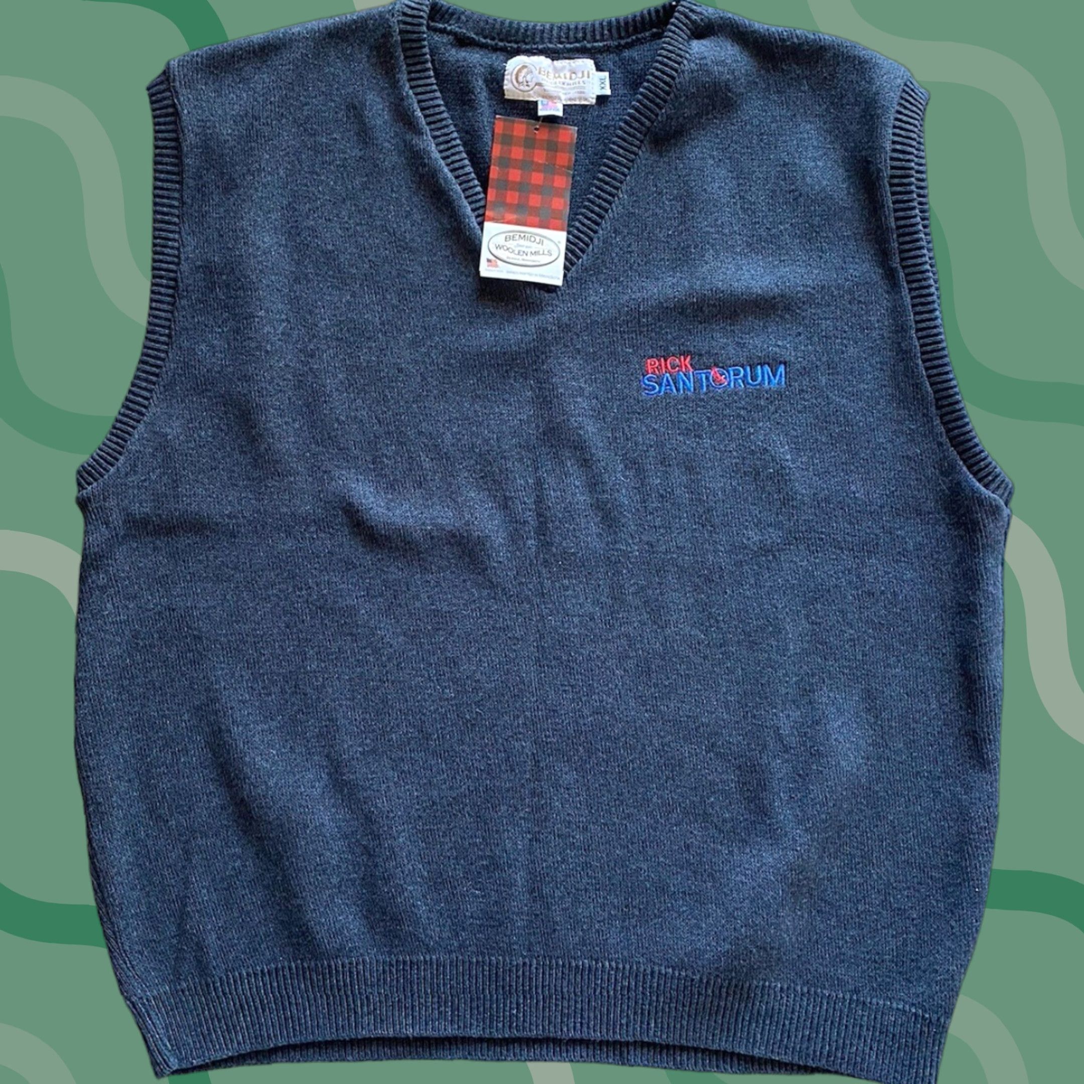 Vintage Bemidji Rick Santorum Official Sweater Vest Men’s 2XL Gray Made In USA vest Mens 2XL Gray Bemidji Sweater Vest Official Rick Santorum Size US XXL / EU 58 / 5 - 1 Thumbnail