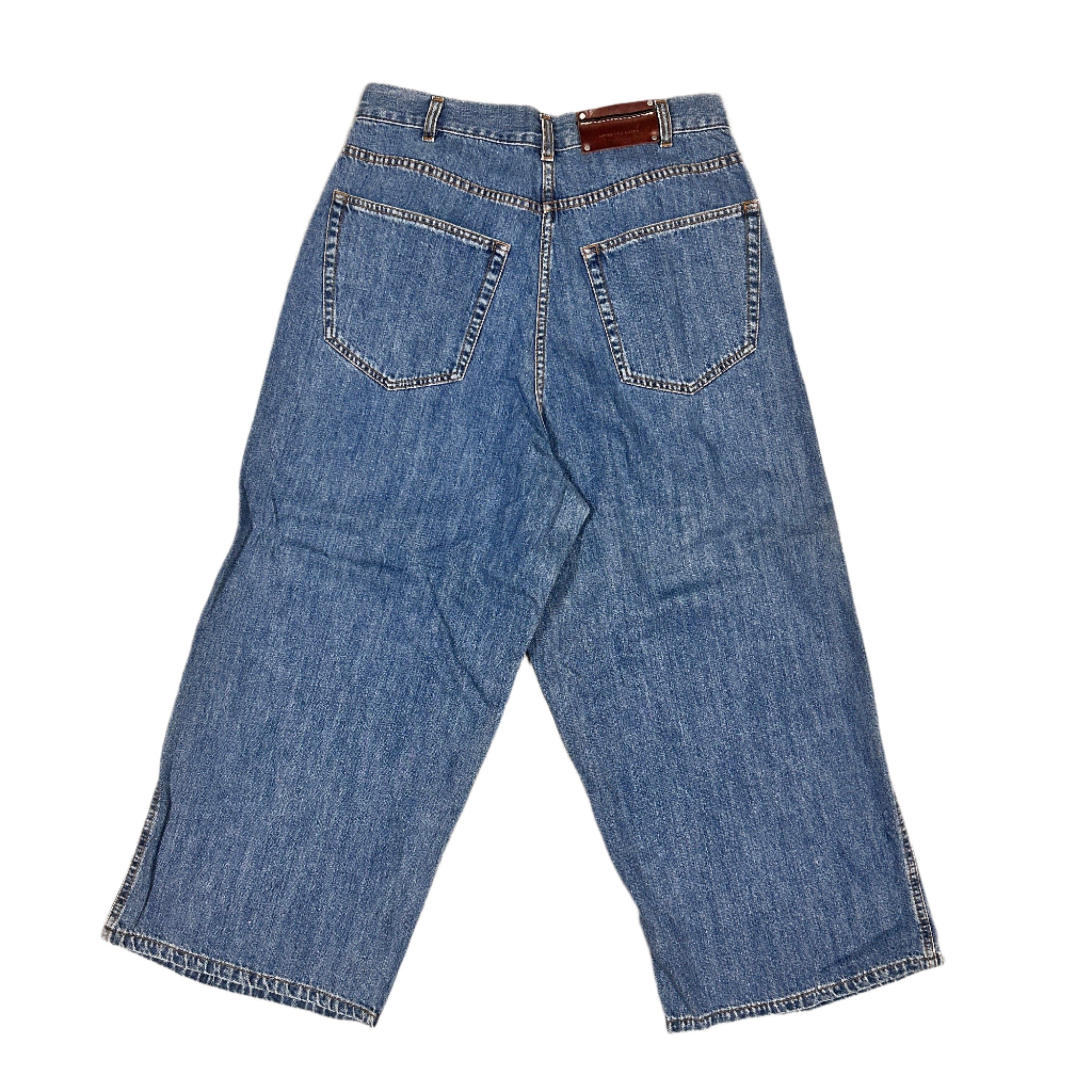 Other Vintage 90s Dries Van Noten Pleated Front Wide Leg Designer Jeans Size 29" - 2 Thumbnail