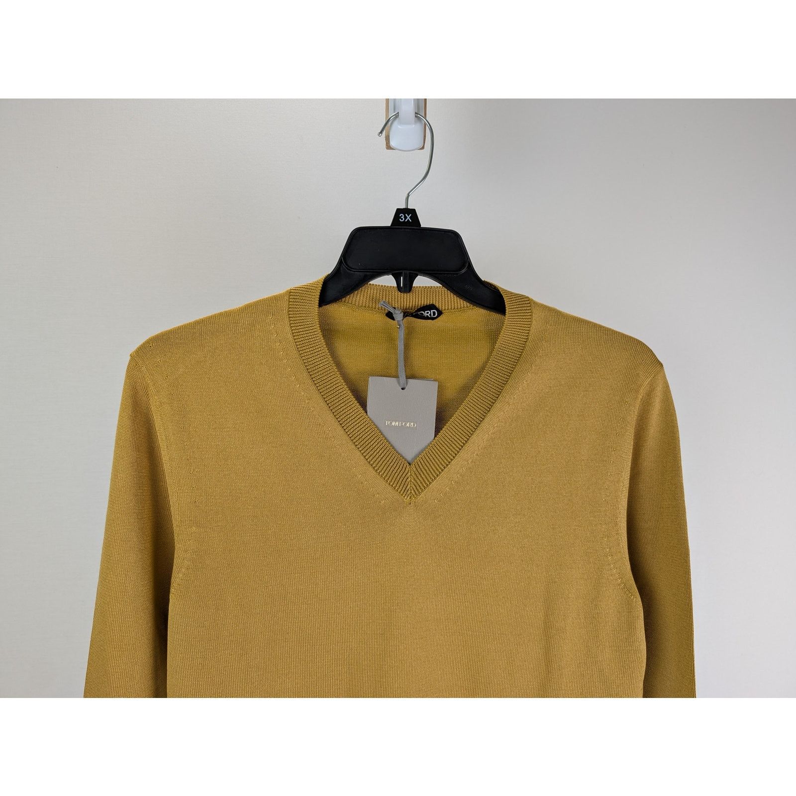 Tom Ford o1rshd1 V-Neck Sweatshirt Sweater in Mustard Size US M / EU 48-50 / 2 - 2 Thumbnail