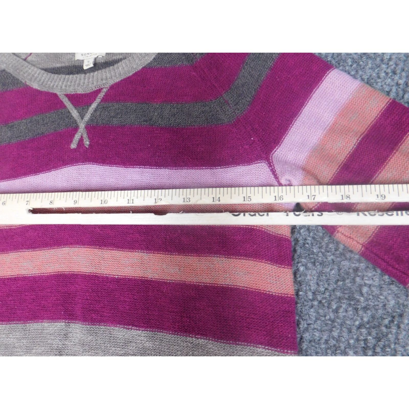 Vintage Sonoma Womens Sweater S Purple Striped Crew Neck Pullover Embroidered Knit Cotton Long Sleeve Classic Regular Size Small Vintage No Size S / US 4 / IT 40 - 6 Thumbnail