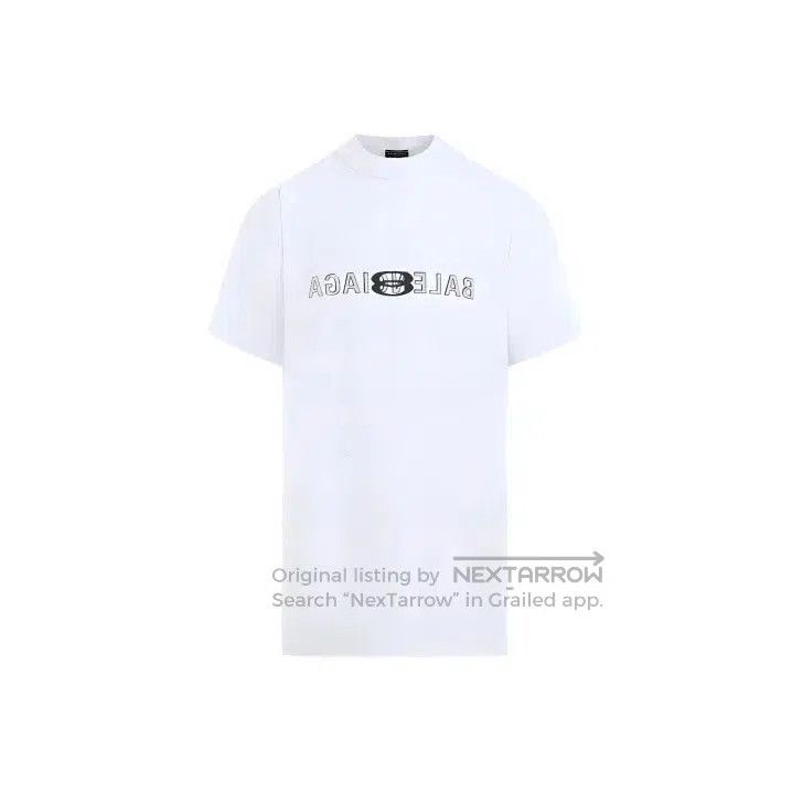 Balenciaga Balenciaga White Logo Crew Neck Short Sleeve T. Size US M / EU 48-50 / 2 - 1 Thumbnail