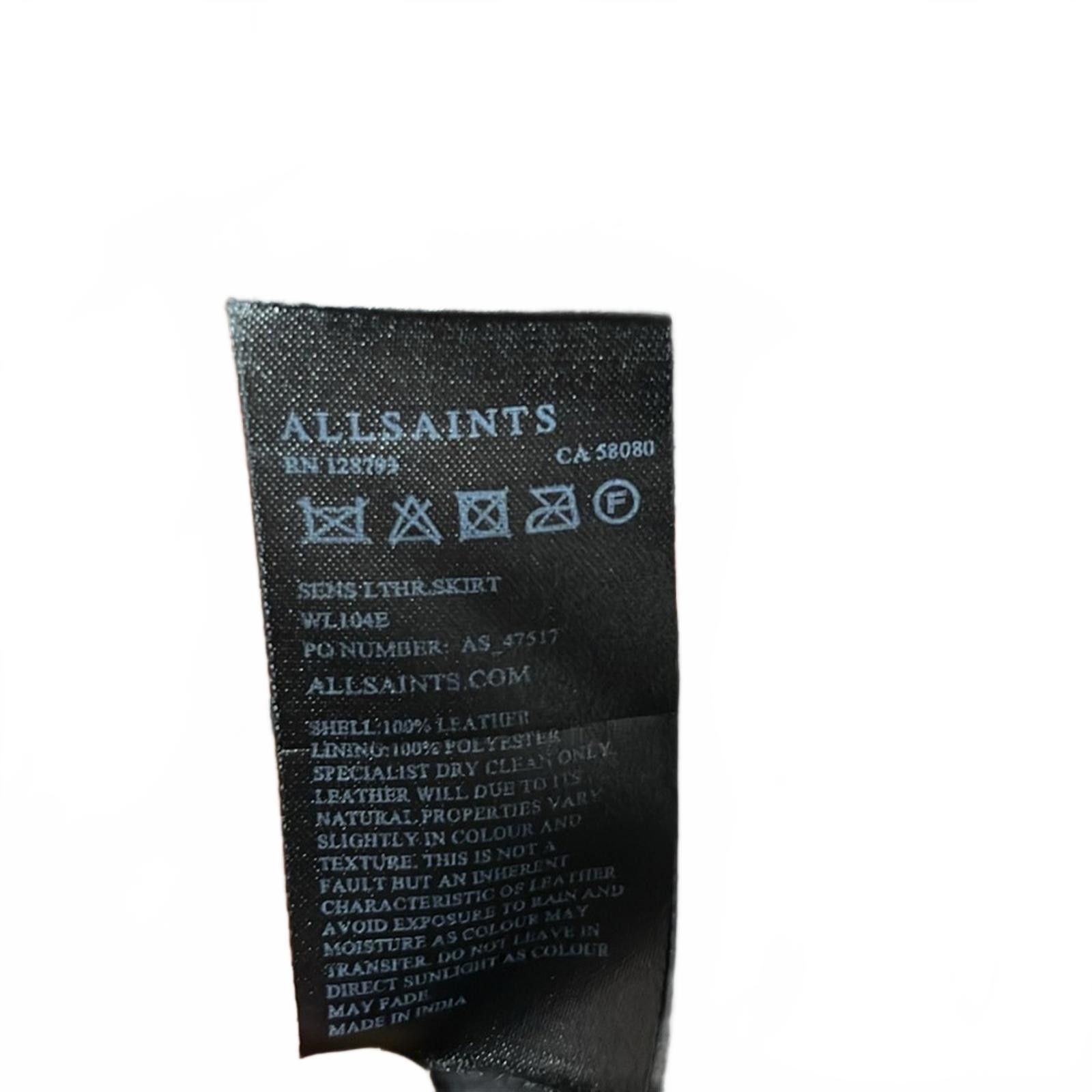 Allsaints All Saints Black Leather Mini Skirt Size 28" / US 6 / IT 42 - 5 Thumbnail