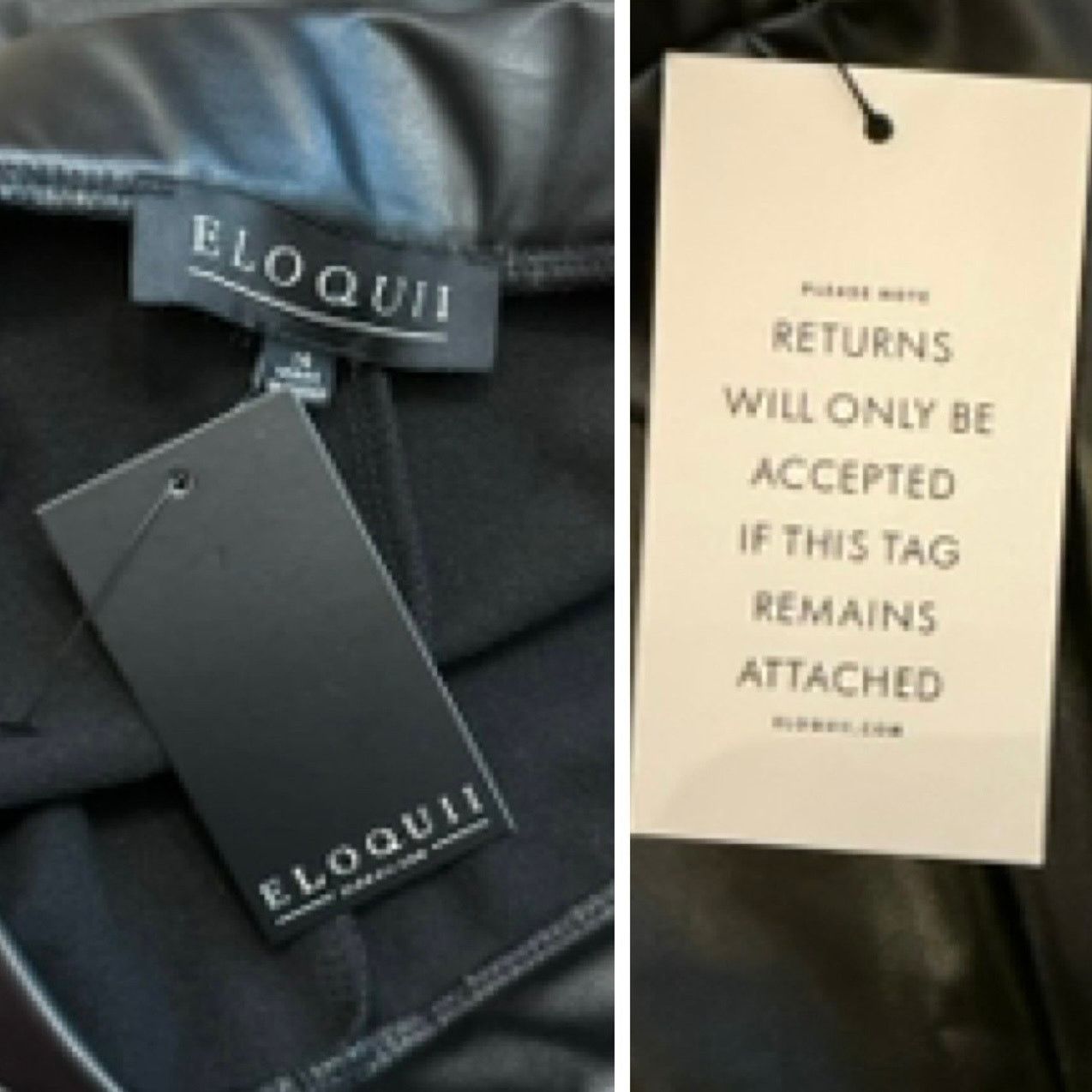 Other NWT Eloquii Black Faux Leather Leggings, size 14 Size 36" / US 14 / IT 50 - 5 Thumbnail
