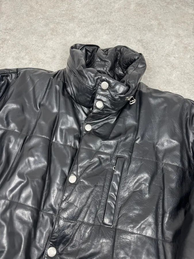 Armani 1990s Armani Black Leather Puffer Jacket Size US XL / EU 56 / 4 - 5 Thumbnail