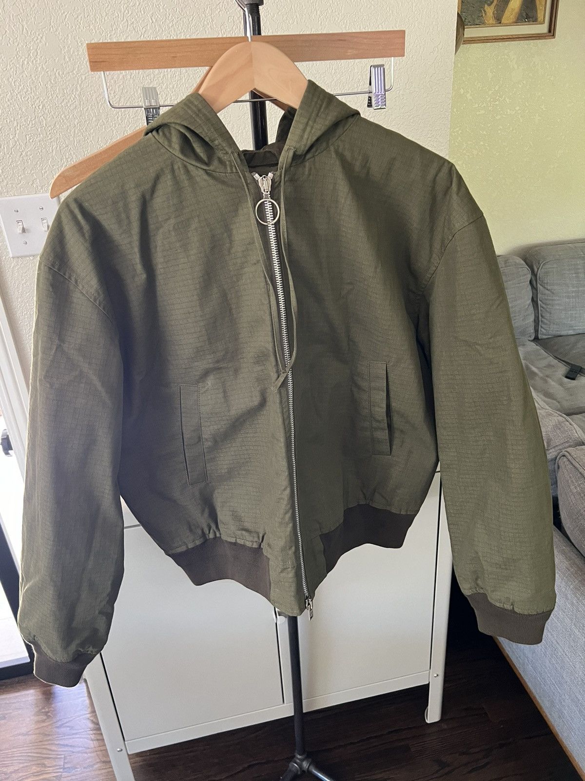image of Acne Studios Ripstop Padded Jacket in Green, Men's (Size Medium)