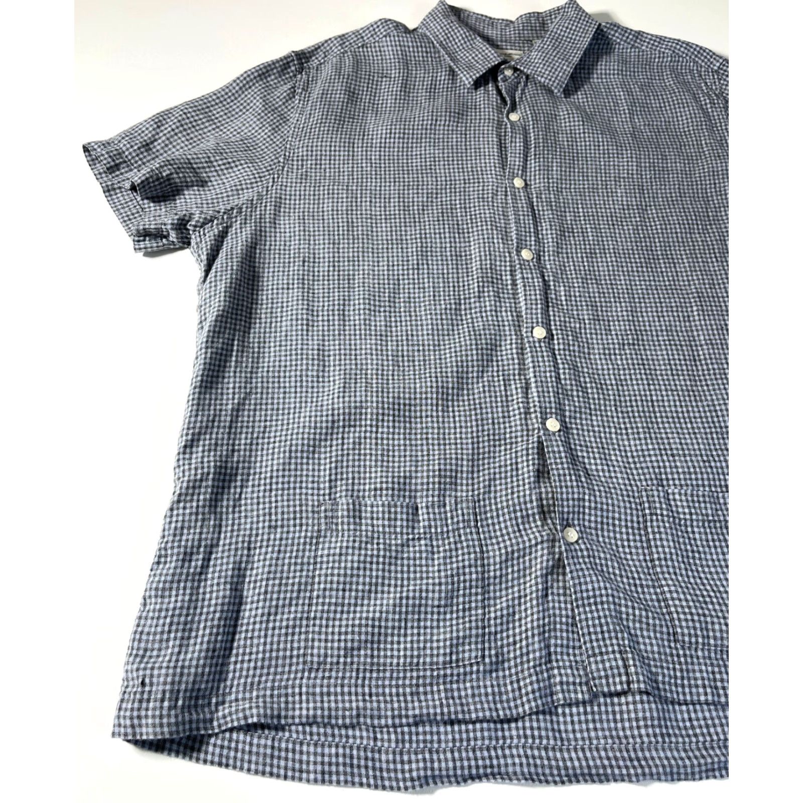 Murano VINTAGE Murano Shirt XL Blue Linen Button-Up Pockets Short Sleeve Casual Mens retro Baird McNutt Size US XL / EU 56 / 4 - 5 Thumbnail