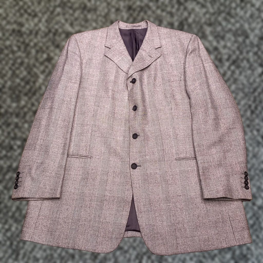 Vintage VINTAGE J. Peterman Blazer 48 Long Gray Silk Blend Men Sport Coat Four-Button Notch Lapel Size 48R - 1 Thumbnail