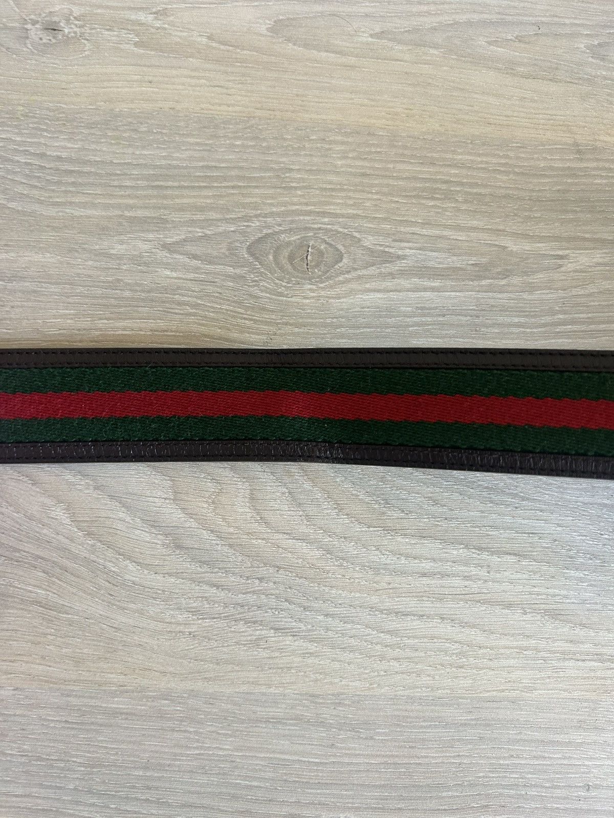Gucci Gucci Brown Leather GG Supreme Web Belt Size 38 - 12 Thumbnail