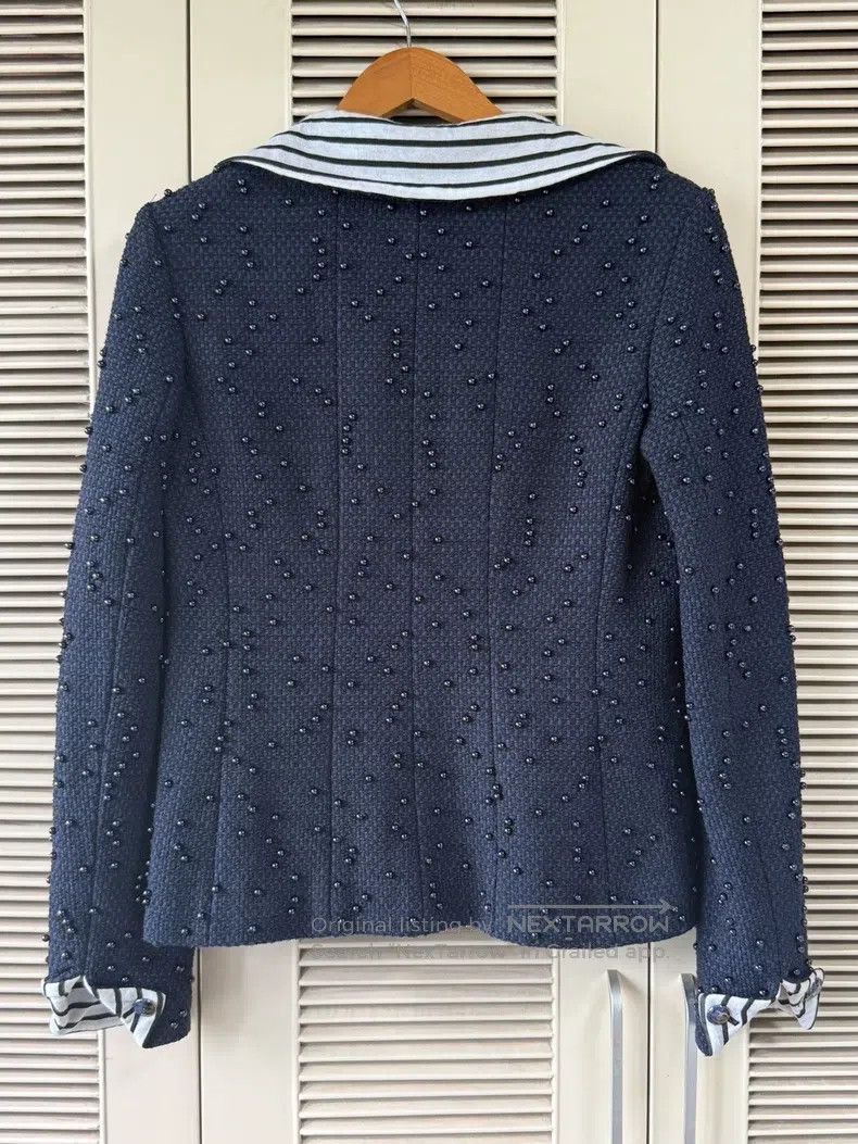 Chanel Chanel 2017 Dark Blue Beaded Jacket Size XS / US 0-2 / IT 36-38 - 2 Thumbnail