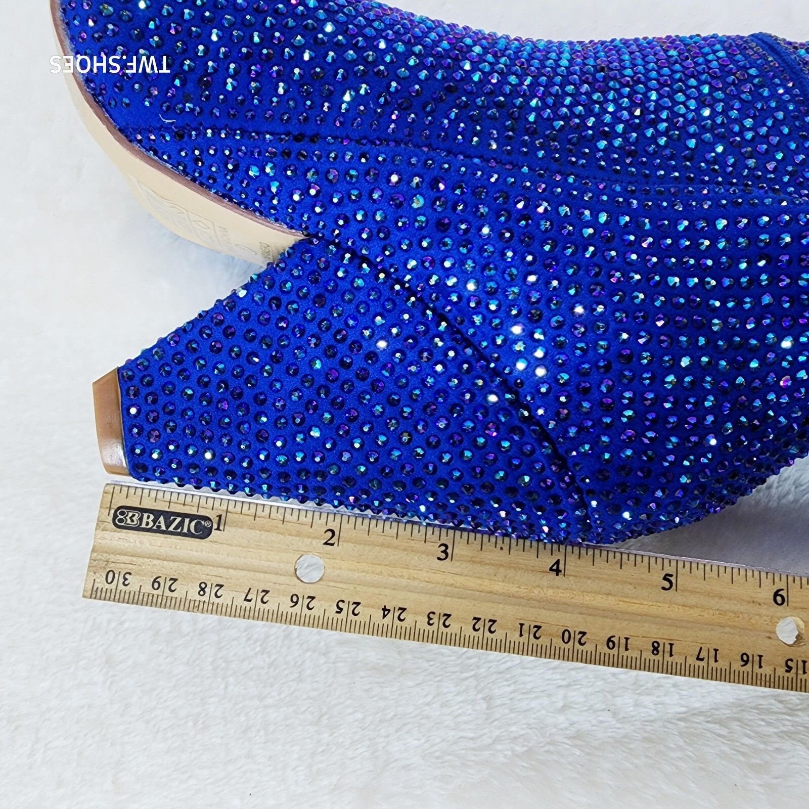 Other New Year Party Blue Rhinestone Thigh boots 4.25" Heels Party Size US 7 / IT 37 - 8 Thumbnail
