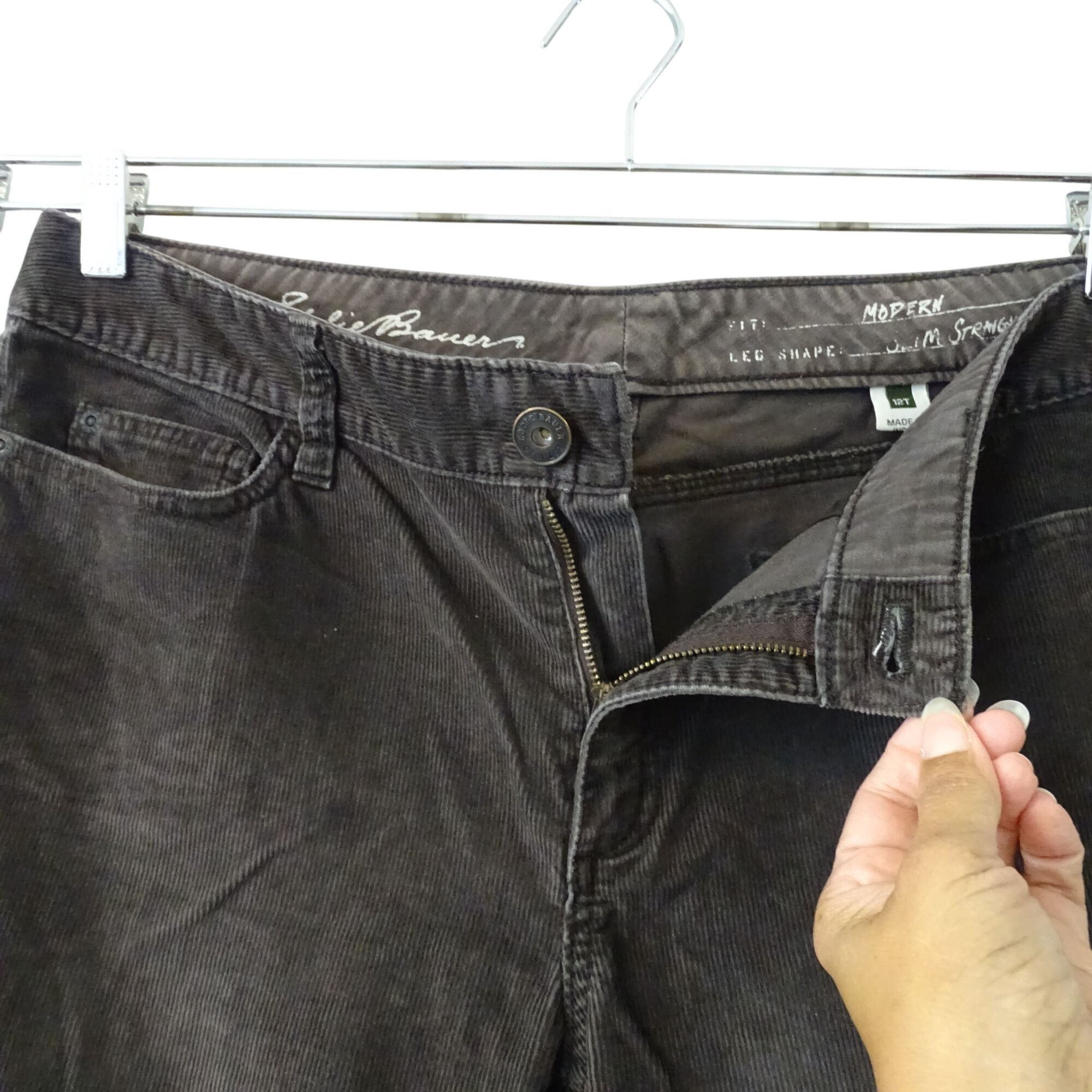 Eddie Bauer Eddie Bauer Women Brown Corduroy Modern Slim Straight Pants Size 36" / US 14 / IT 50 - 2 Thumbnail