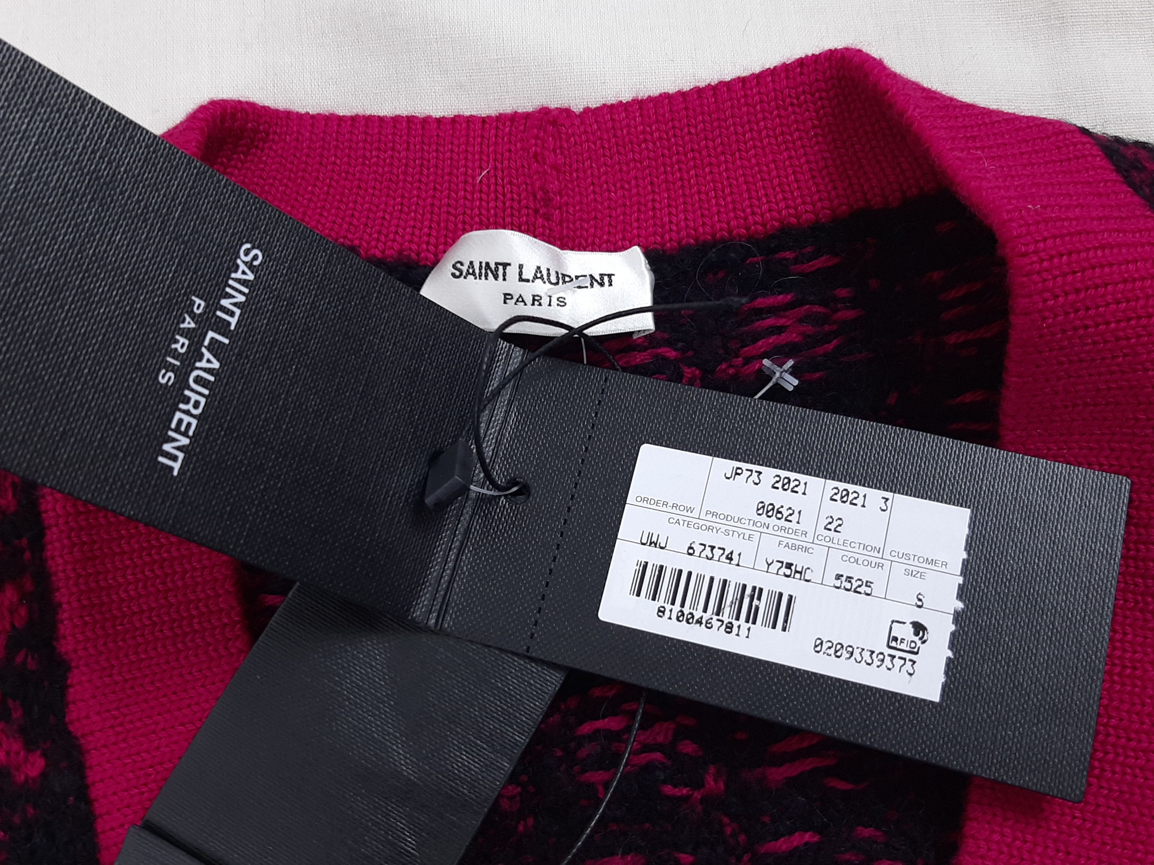 Saint Laurent Paris Saint Laurent Cardigan Purple Women's Size S Jacquard Size S / US 4 / IT 40 - 10 Thumbnail