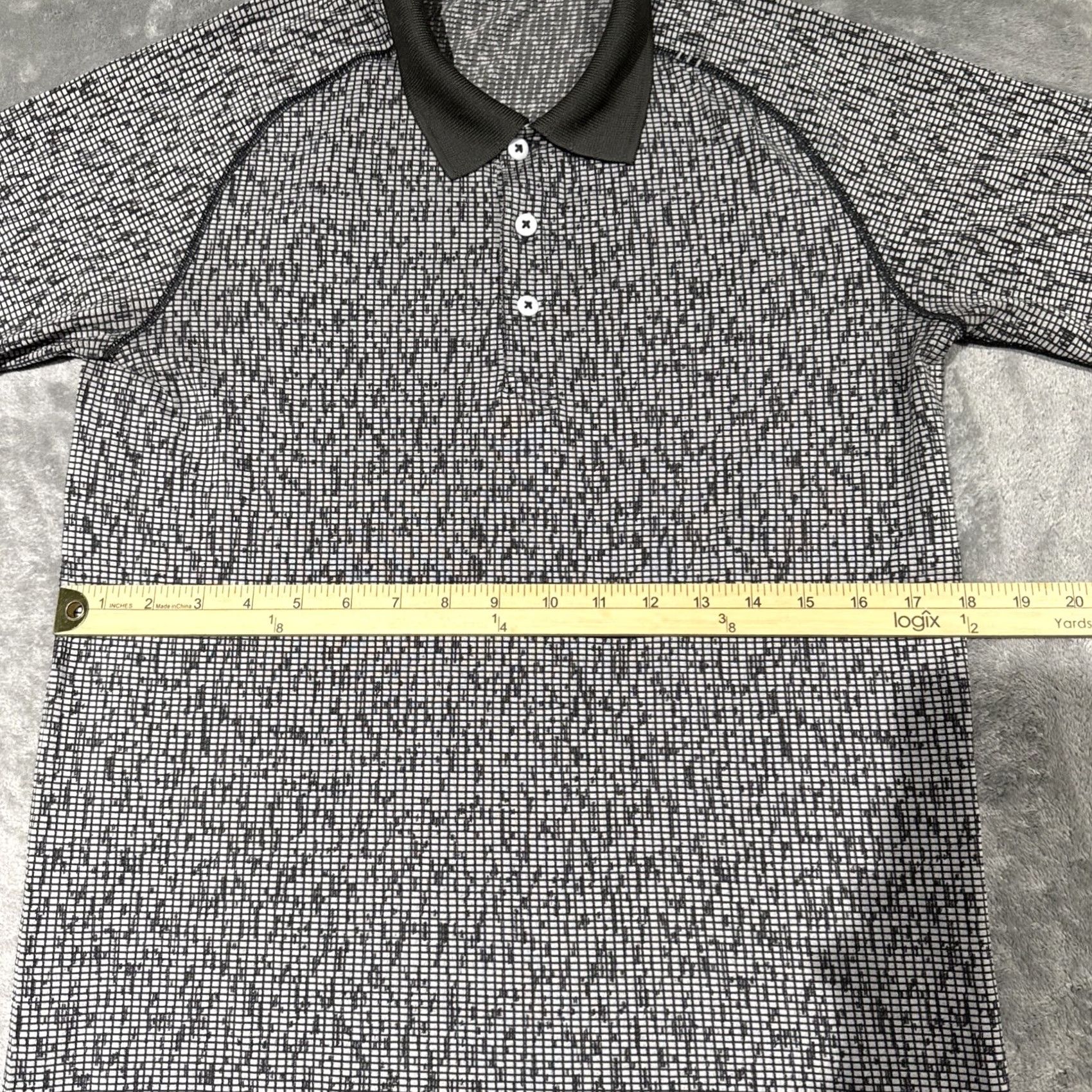Lululemon Lululemon Metal Vent Tech Polo Shirt Short Sleeve Geometric Print Mens Small Grey Regular Fit Golf Tennis Size US S / EU 44-46 / 1 - 4 Thumbnail