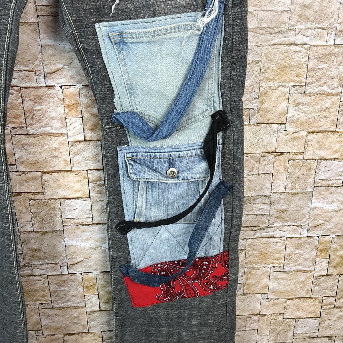 Japanese Brand D Bee Bell Custom Black multipocket Casual Pants #A977 Size US 33 - 11 Thumbnail