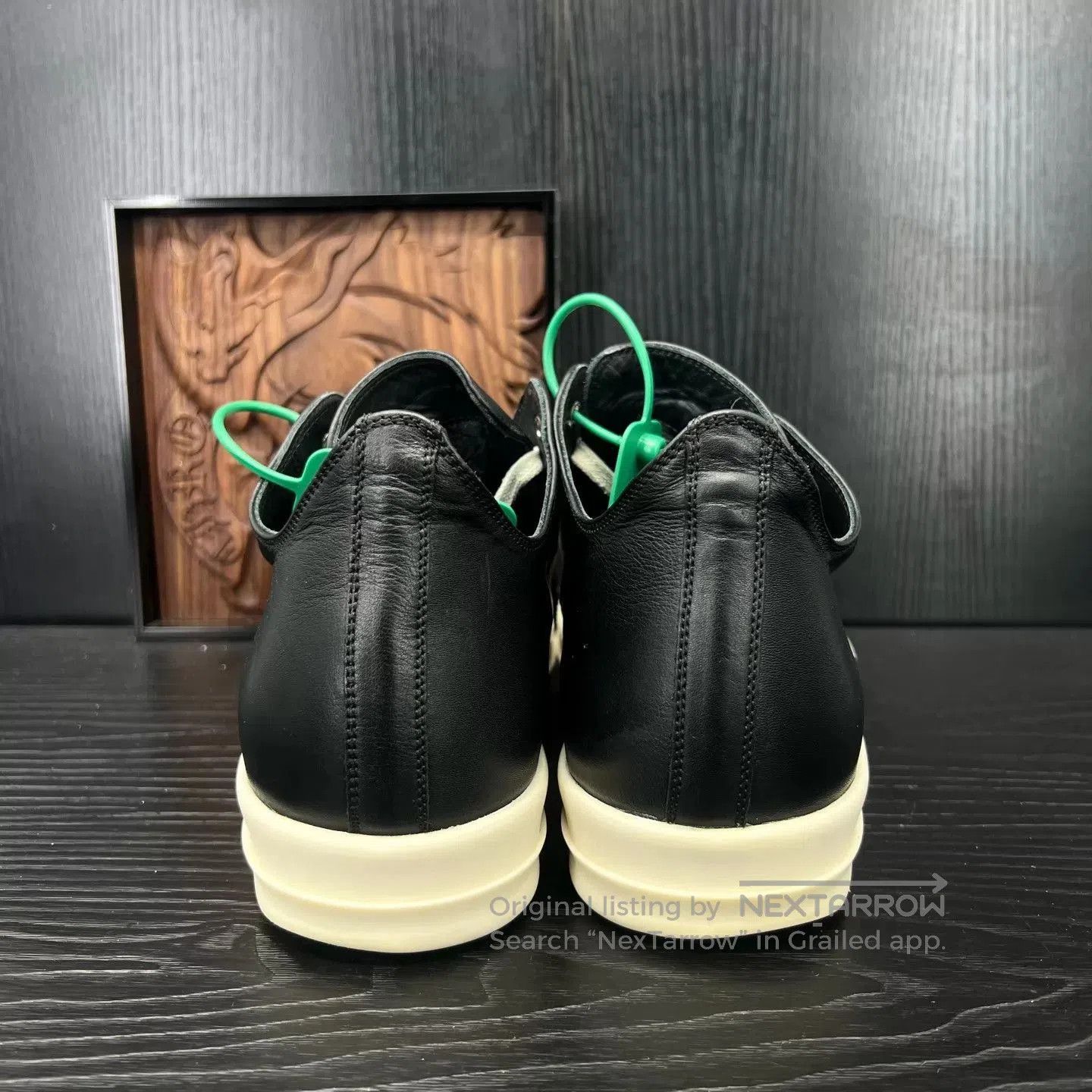Rick Owens Black Leather High-Top Sneakers Size 10.5. Size US 10.5 / EU 43-44 - 3 Thumbnail