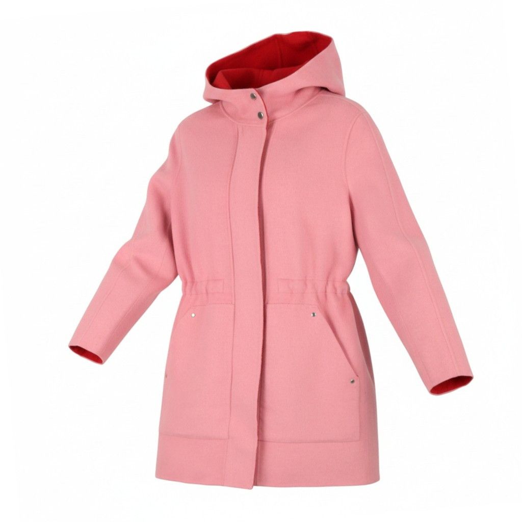 Desigual LENZY EU36 Pink Wool Blend Hooded Mid Coat 88464 Size S / US 4 / IT 40 - 1 Thumbnail